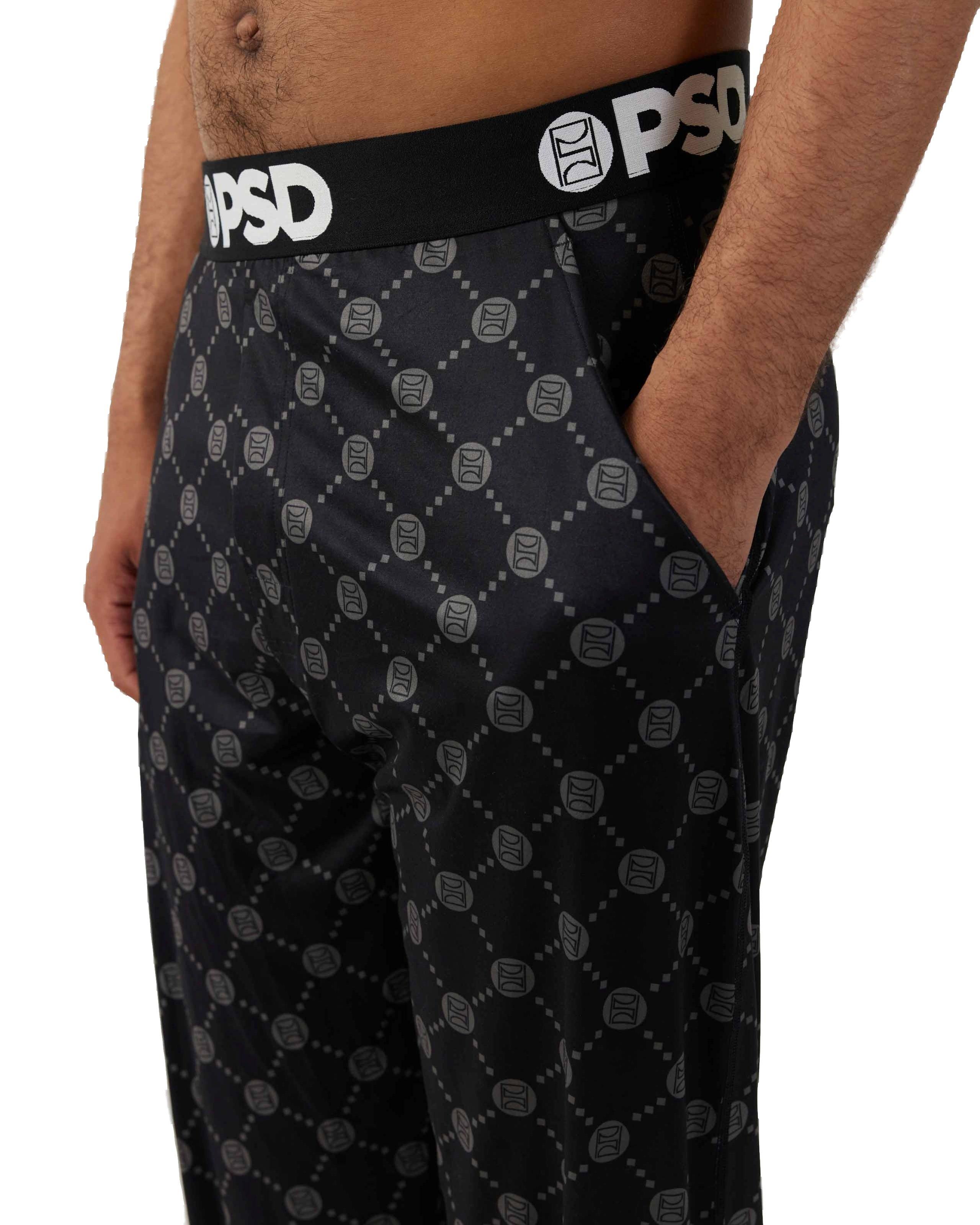 PSD Men's Luxe All Over Print Lounge Pants - BLACK Thumbnail View 3