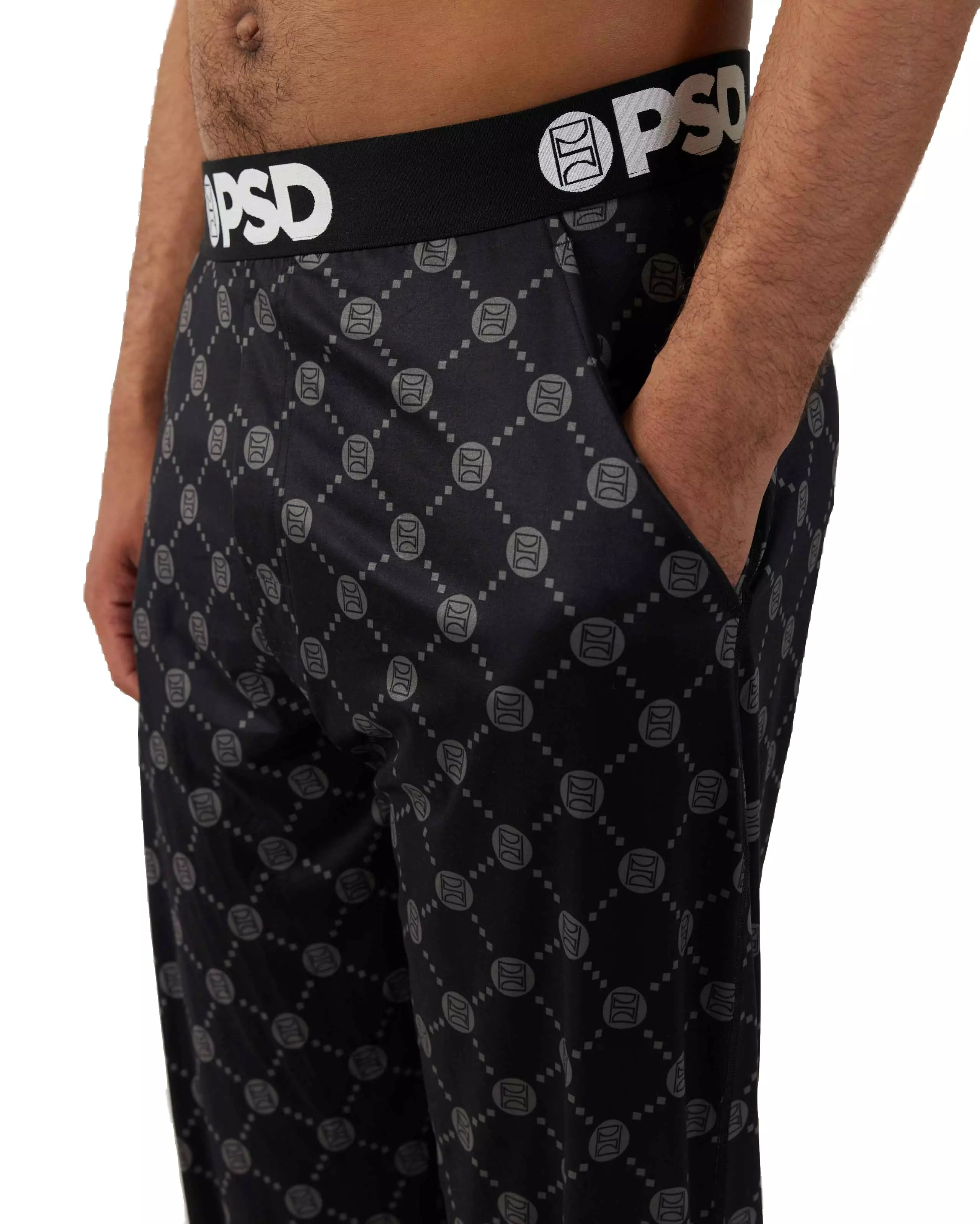 PSD Men's Luxe All Over Print Lounge Pants - BLACK