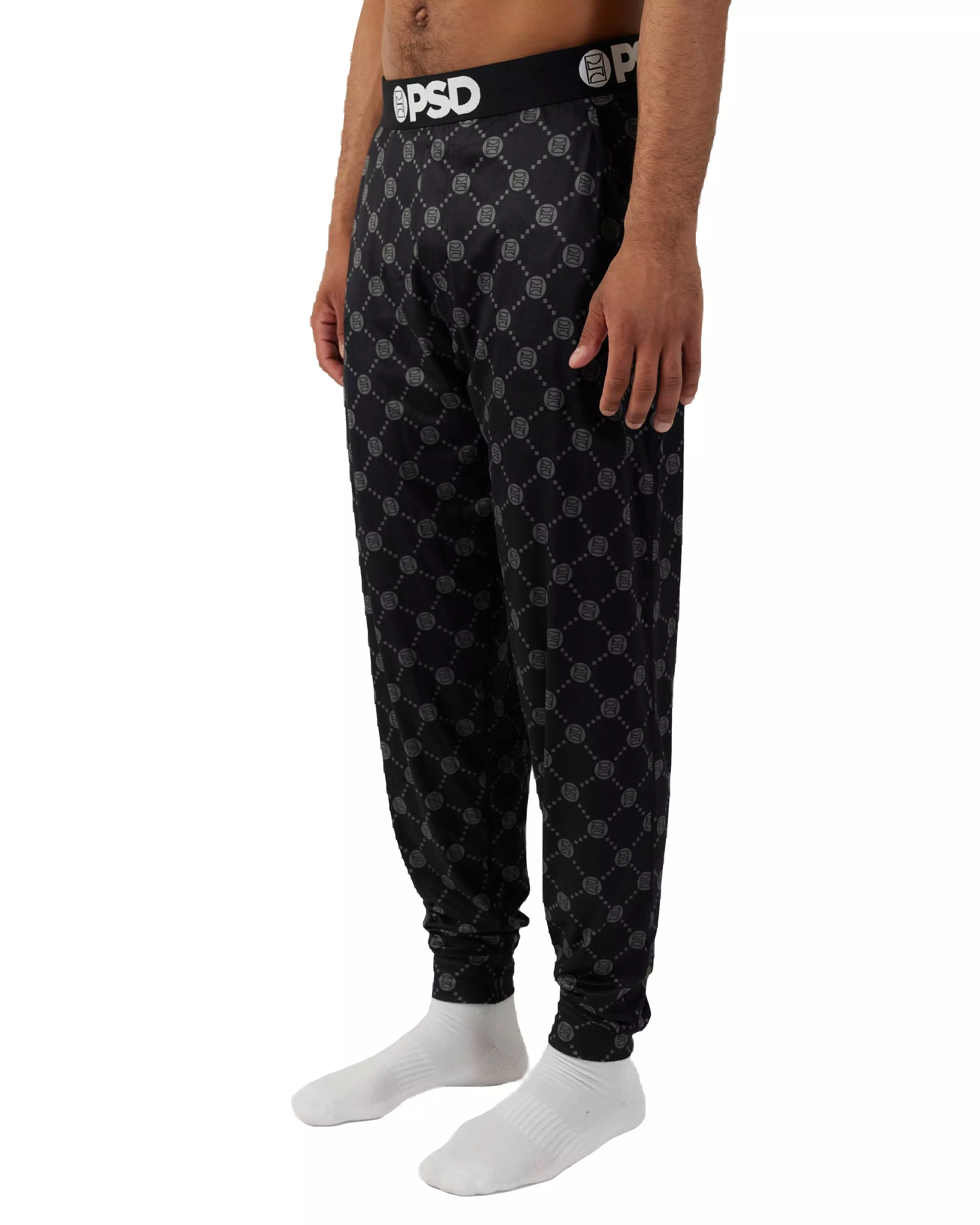 PSD Men's Luxe All Over Print Lounge Pants - BLACK
