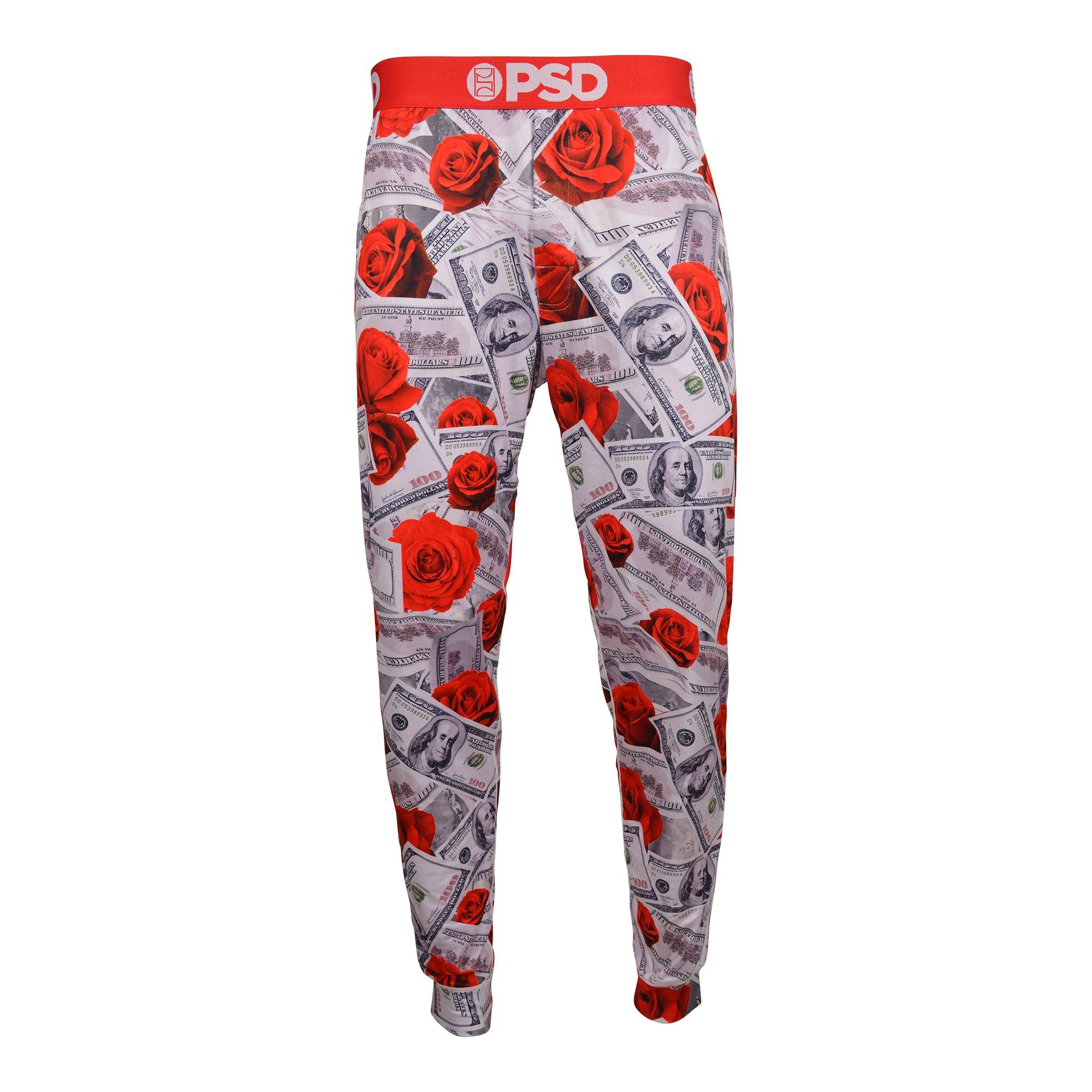 PSD Men's 100 Roses Lounge Pants - WHITE/RED Thumbnail View 1