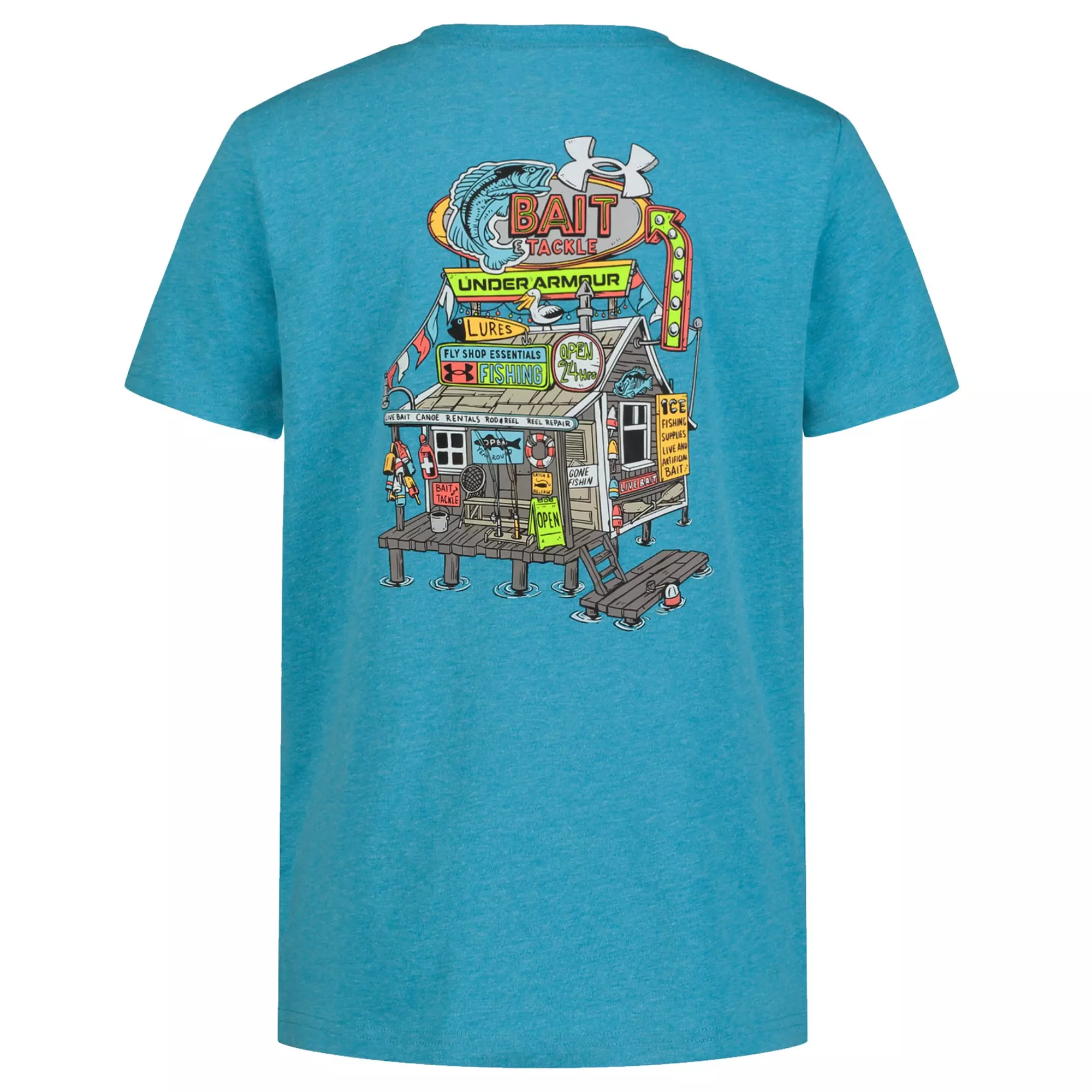 Under Armour Big Boys' Bait And Tackle Shack Tee - BLUE