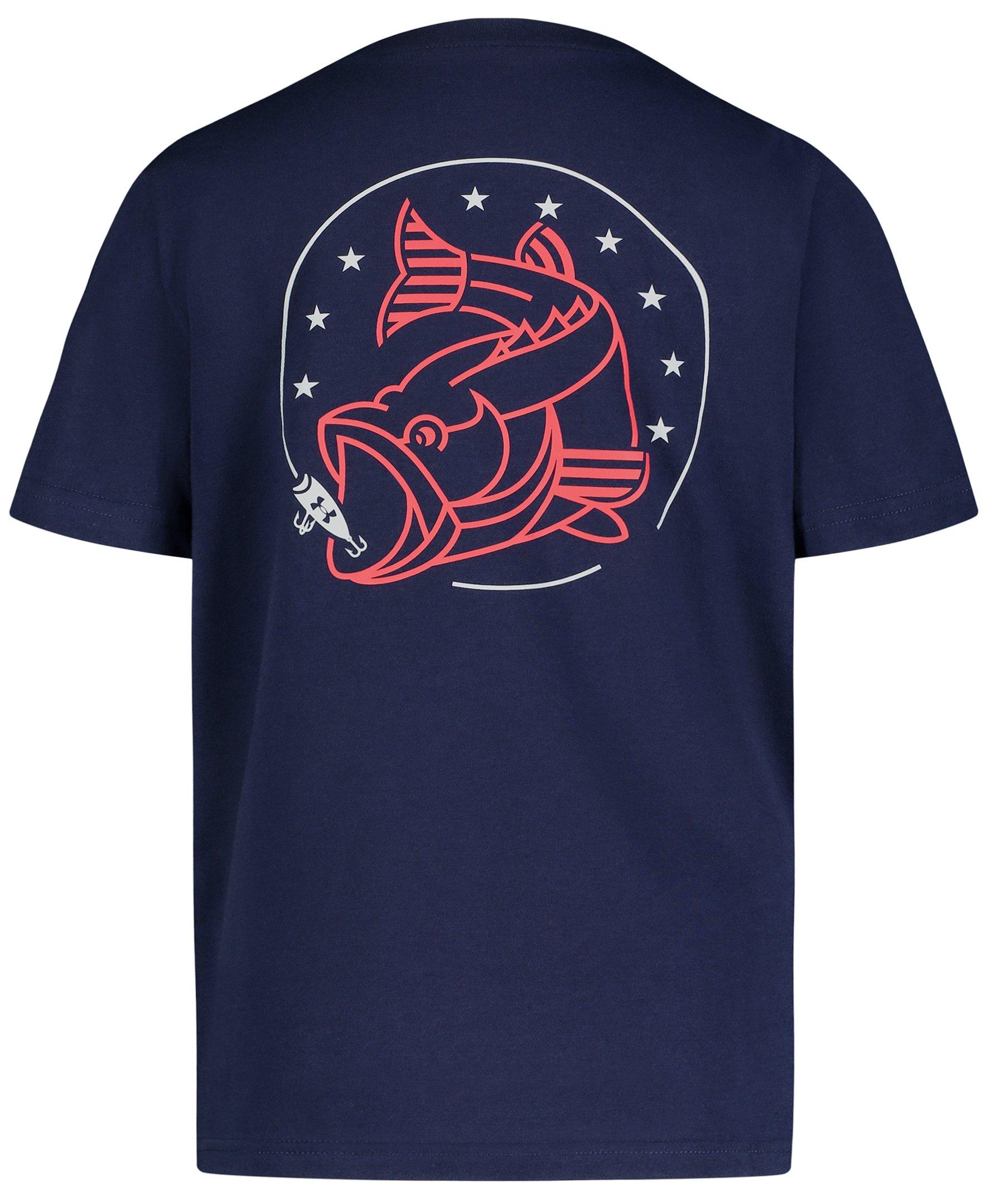 Under Armour Big Boys' Americana Bass Tee - NAVY Thumbnail View 2