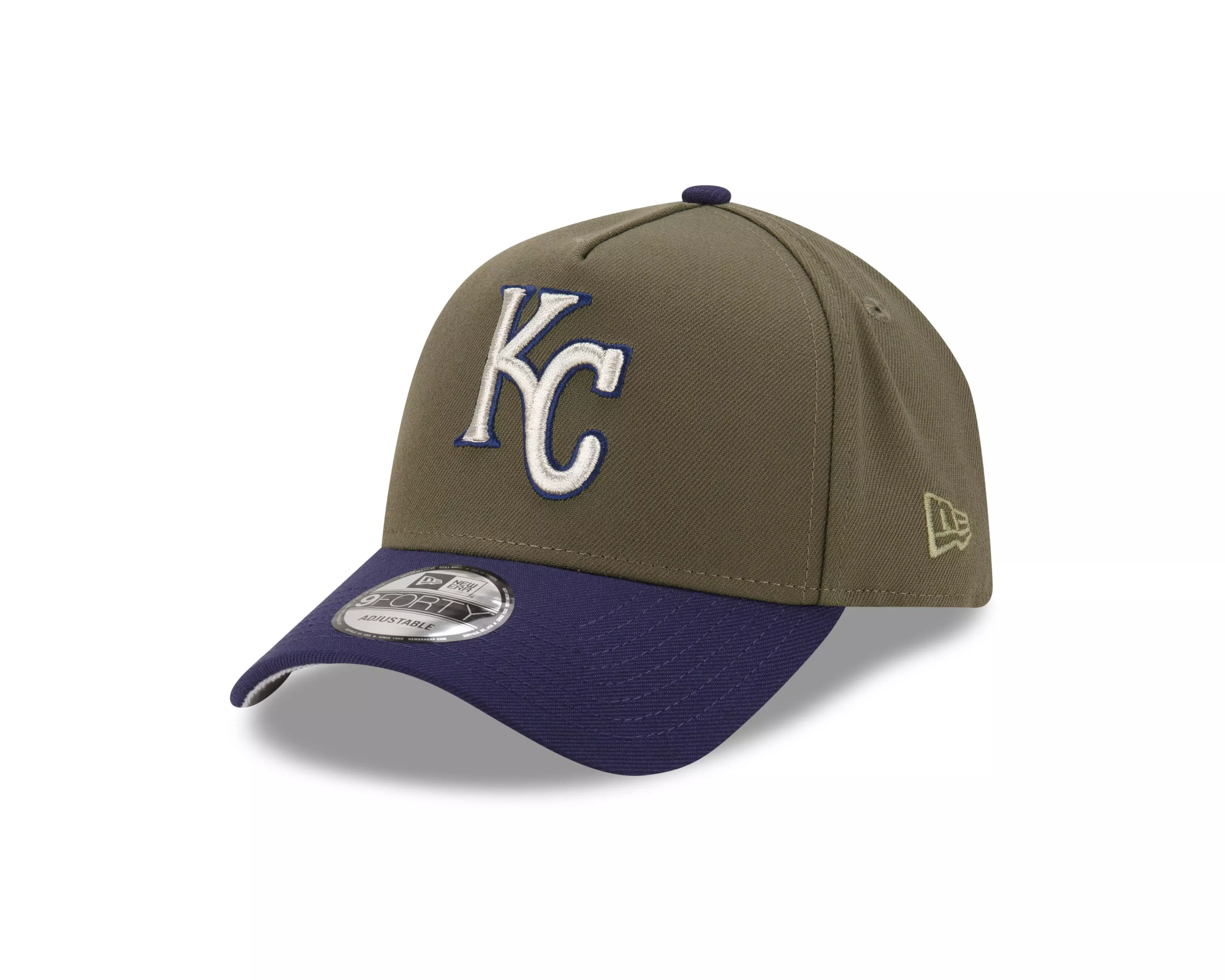 New Era Kansas City Royals 9FORTY A-Frame Snapback-Olive - OLIVE