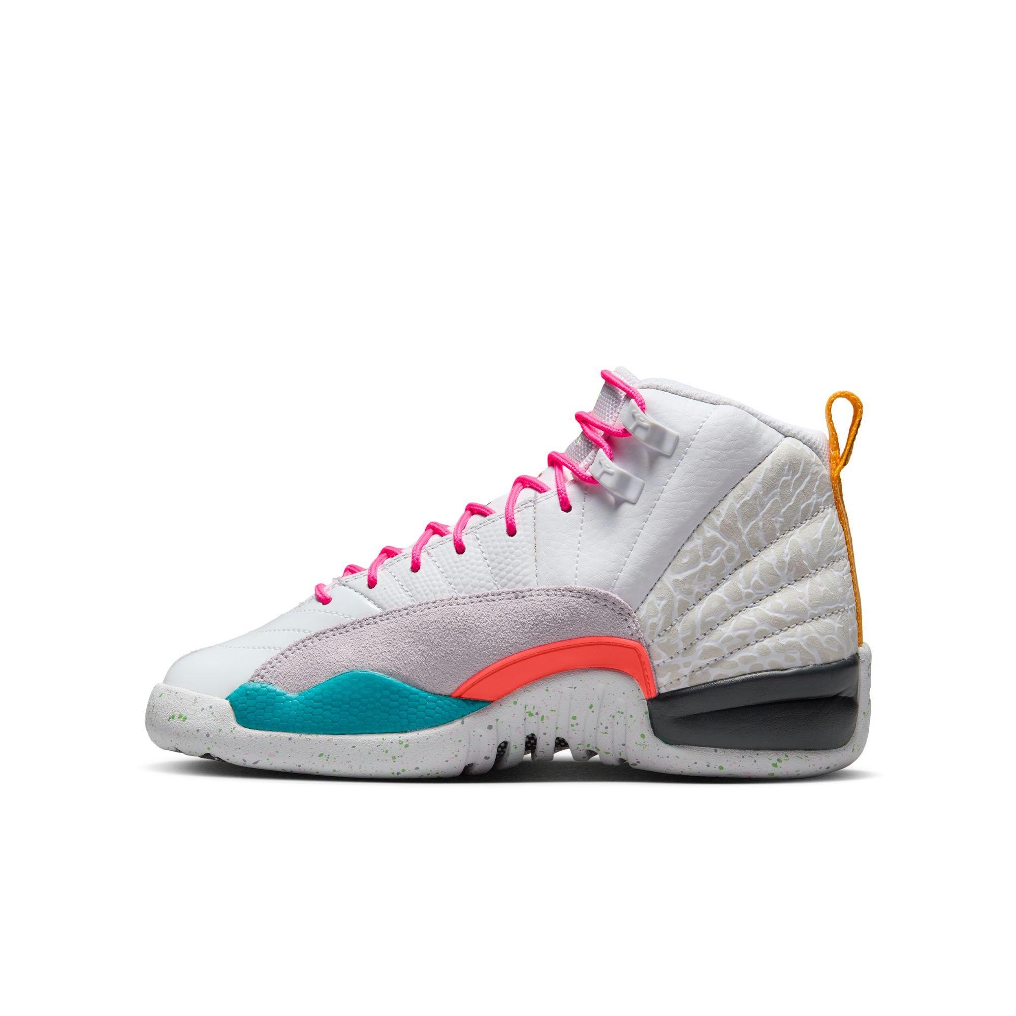 Jordan 12 Retro "Vapor Green" Grade School Kids' Shoe - WHITE/VAPOR GREEN/PHOTON DUST Thumbnail View 7