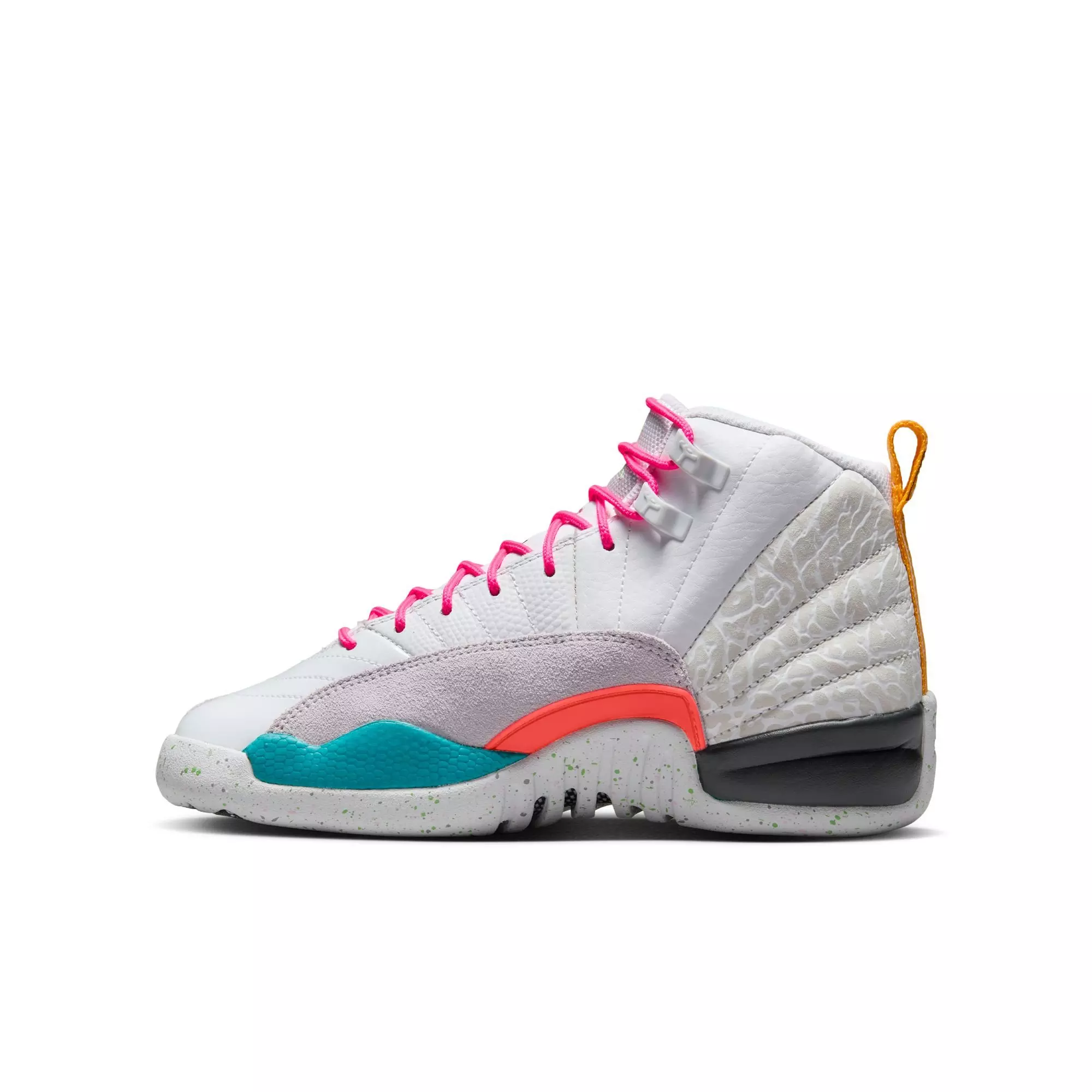 Jordan 12 Retro "Vapor Green" Grade School Kids' Shoe - WHITE/VAPOR GREEN/PHOTON DUST