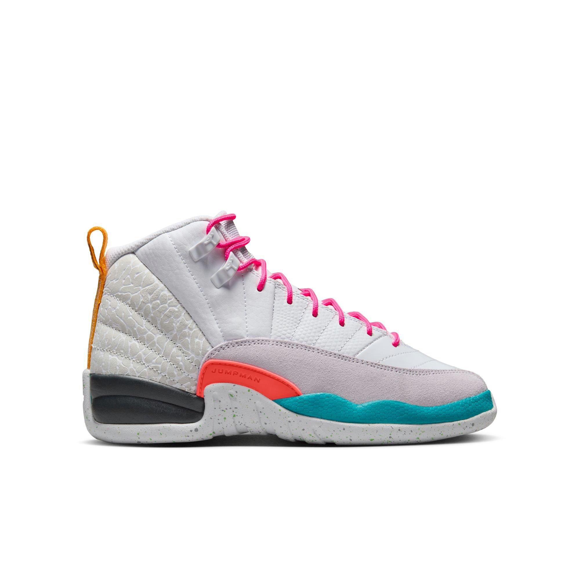 Jordan 12 Retro "Vapor Green" Grade School Kids' Shoe - WHITE/VAPOR GREEN/PHOTON DUST Thumbnail View 1