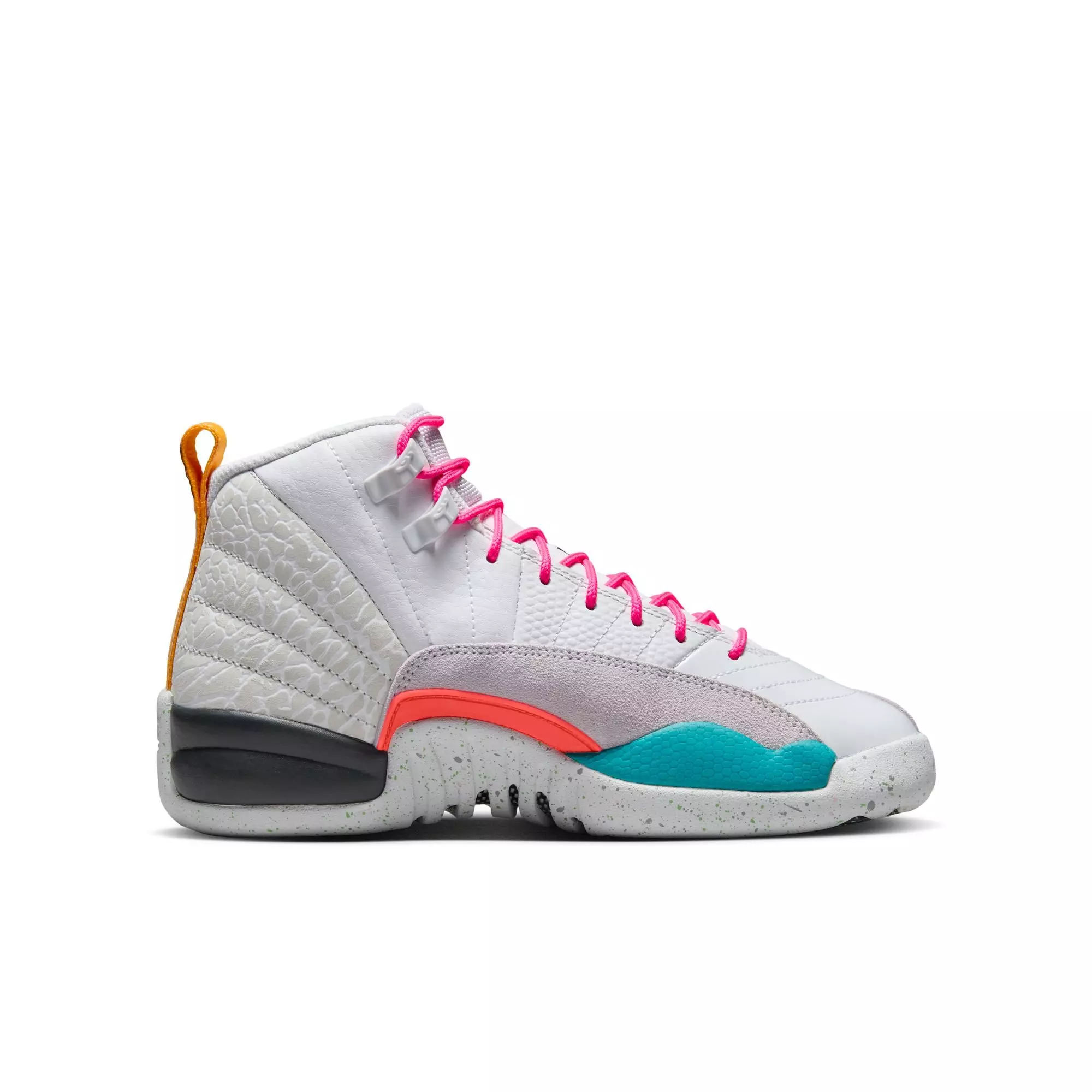Jordan 12 Retro "Vapor Green" Grade School Kids' Shoe - WHITE/VAPOR GREEN/PHOTON DUST