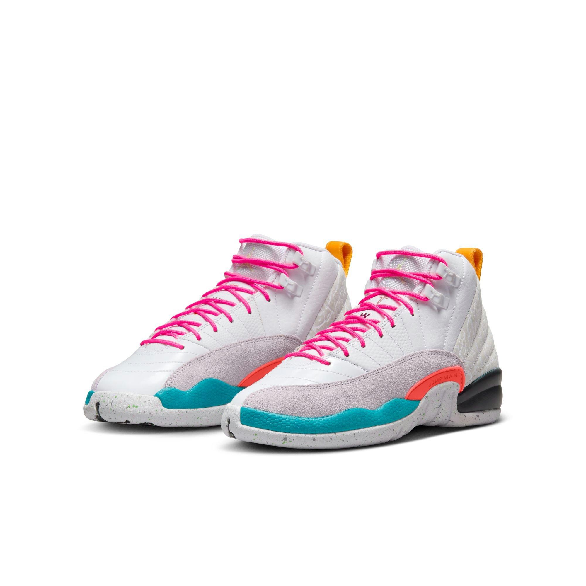Jordan 12 Retro "Vapor Green" Grade School Kids' Shoe - WHITE/VAPOR GREEN/PHOTON DUST Thumbnail View 5