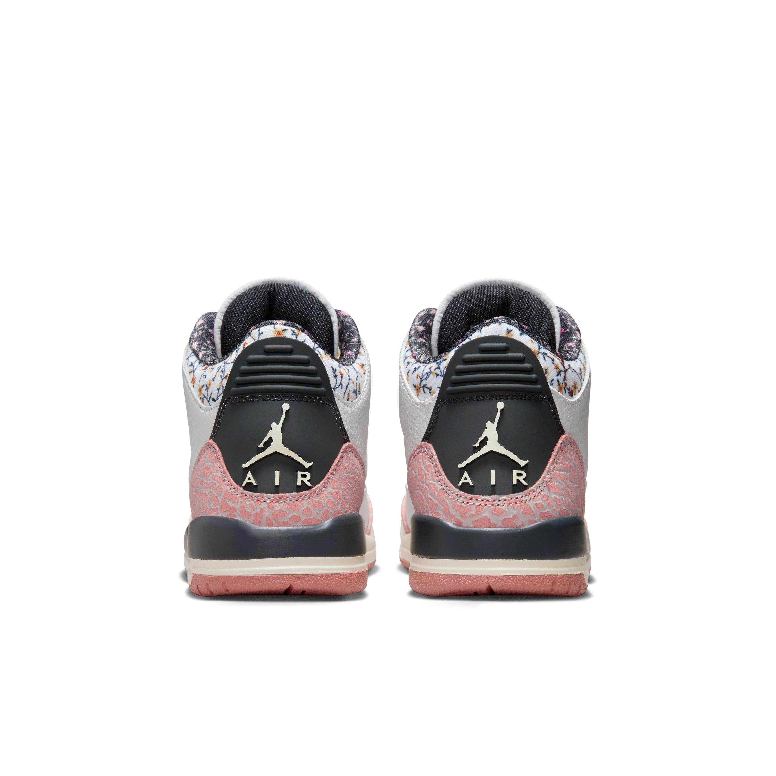 Jordan 3 Retro "Vintage Floral" Grade School Girl's Shoe - WHITE/ANTHRACITE/RED STARDUST Thumbnail View 8