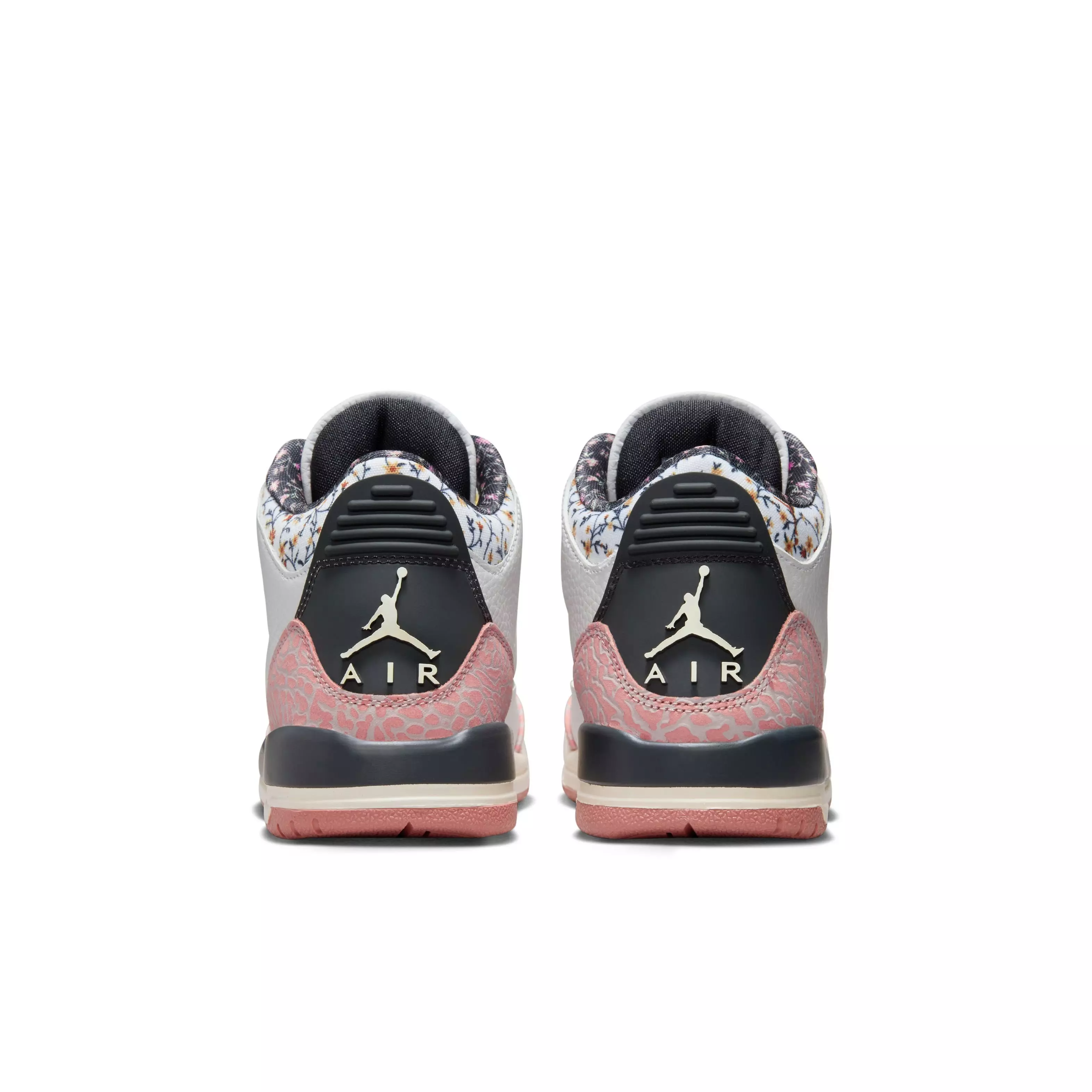 Jordan 3 Retro "Vintage Floral" Grade School Girl's Shoe - WHITE/ANTHRACITE/RED STARDUST