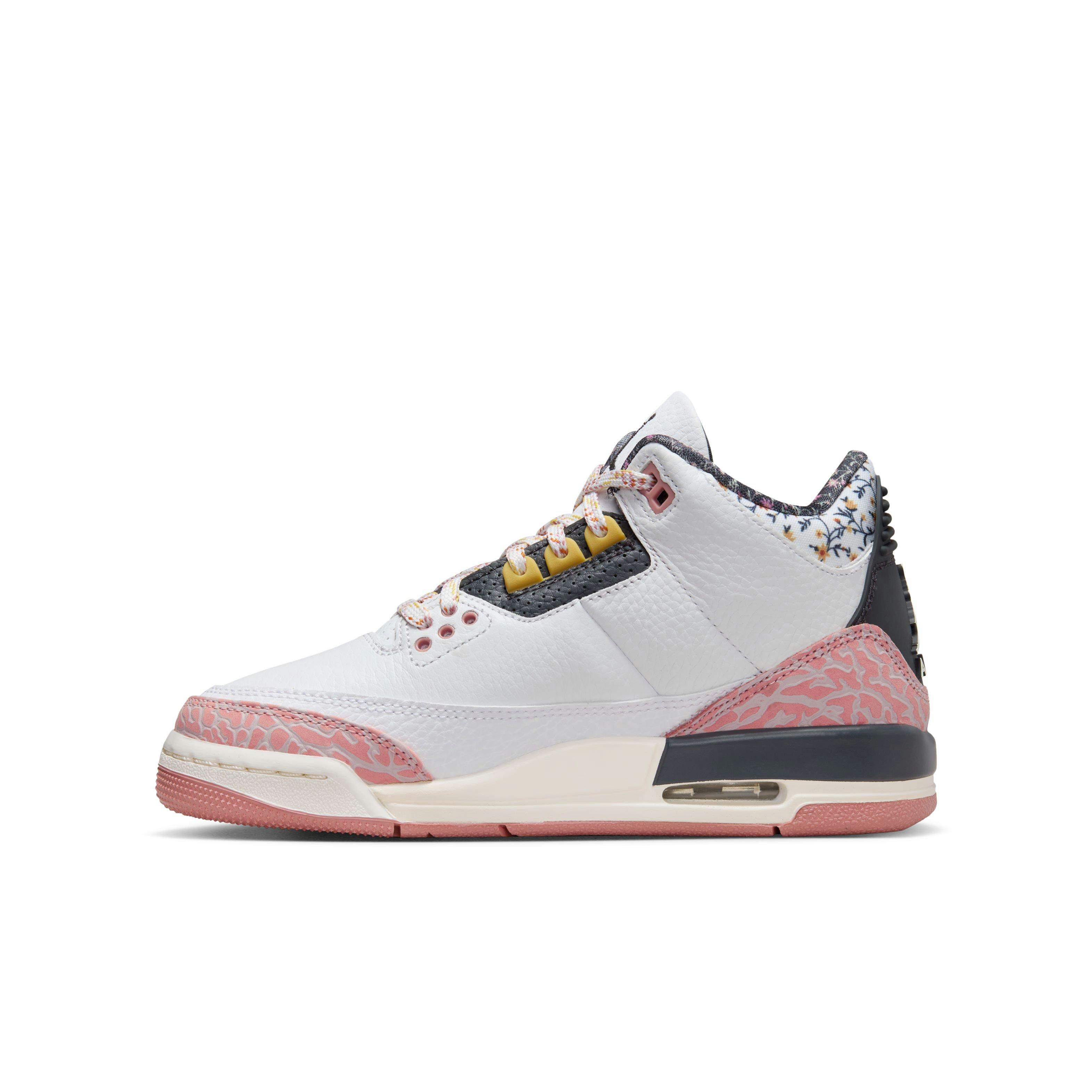 Jordan 3 Retro "Vintage Floral" Grade School Girl's Shoe - WHITE/ANTHRACITE/RED STARDUST Thumbnail View 7