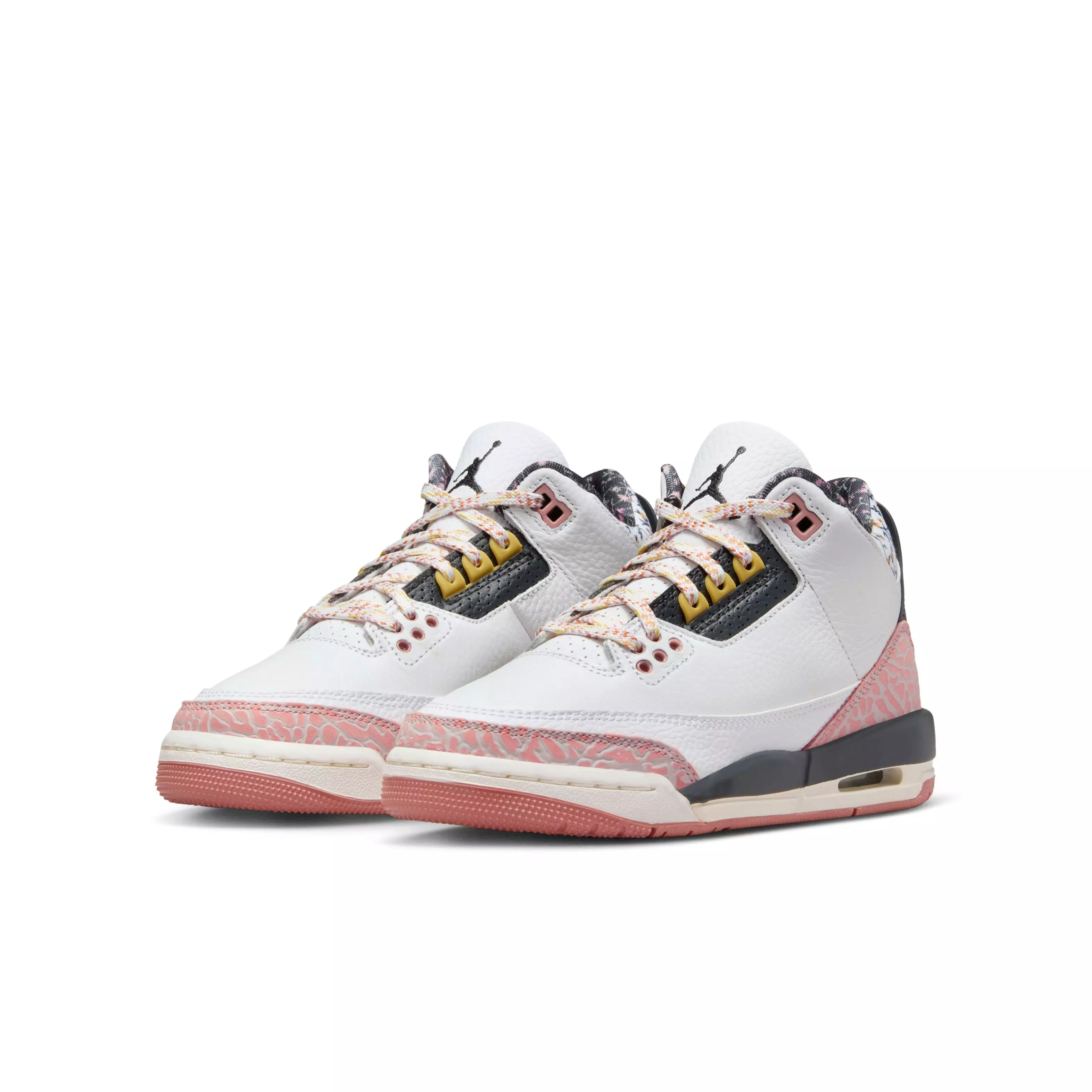 Jordan 3 Retro "Vintage Floral" Grade School Girl's Shoe - WHITE/ANTHRACITE/RED STARDUST