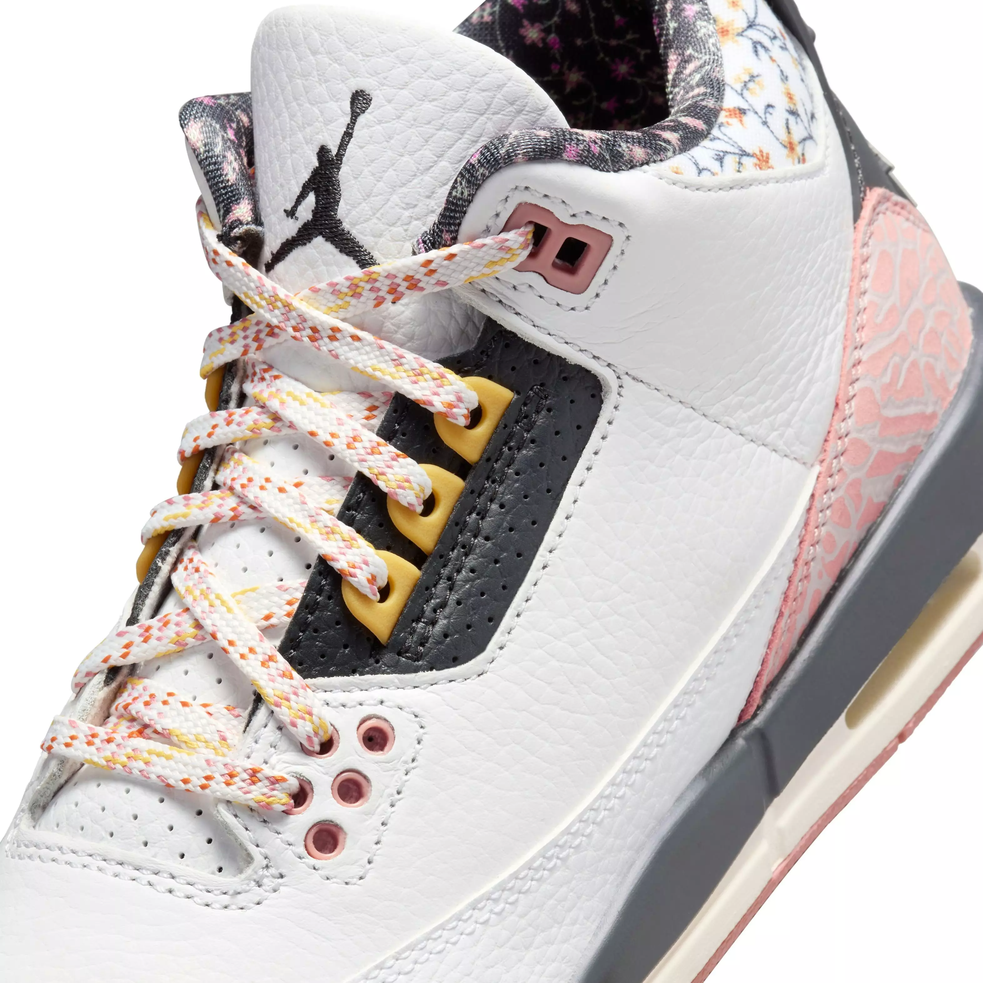 Jordan 3 Retro "Vintage Floral" Grade School Girl's Shoe - WHITE/ANTHRACITE/RED STARDUST