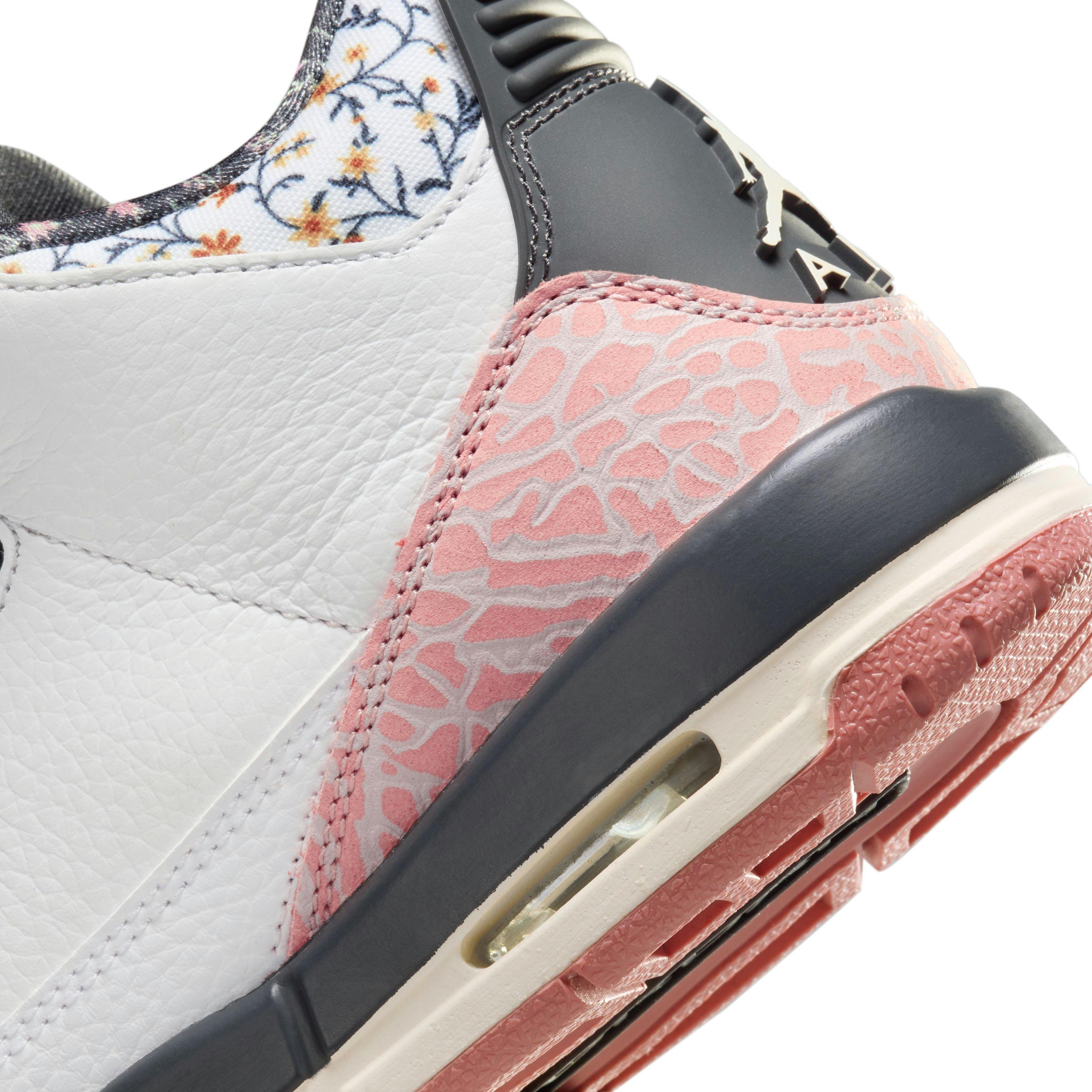 Jordan 3 Retro "Vintage Floral" Grade School Girl's Shoe - WHITE/ANTHRACITE/RED STARDUST Thumbnail View 5