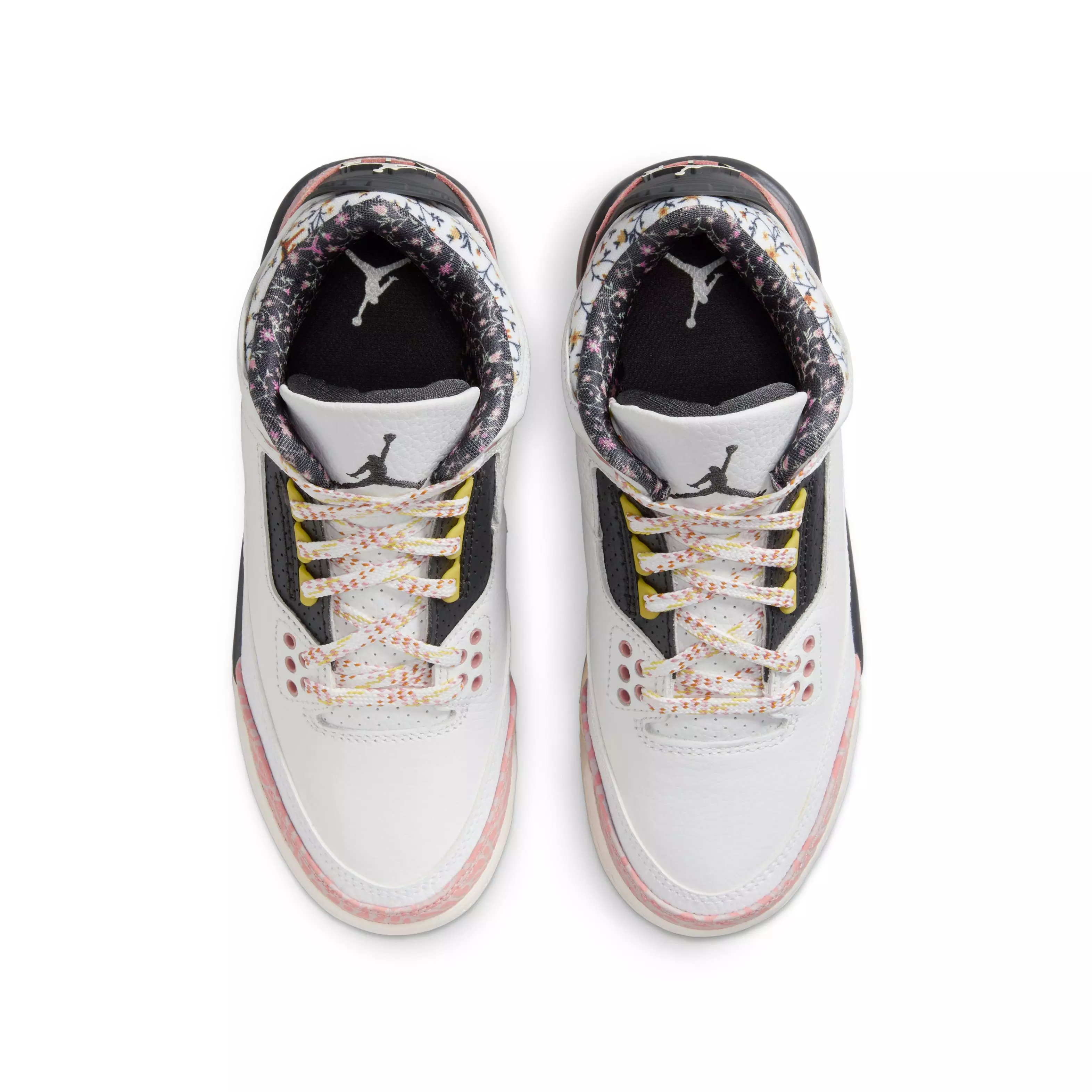 Jordan 3 Retro "Vintage Floral" Grade School Girl's Shoe - WHITE/ANTHRACITE/RED STARDUST