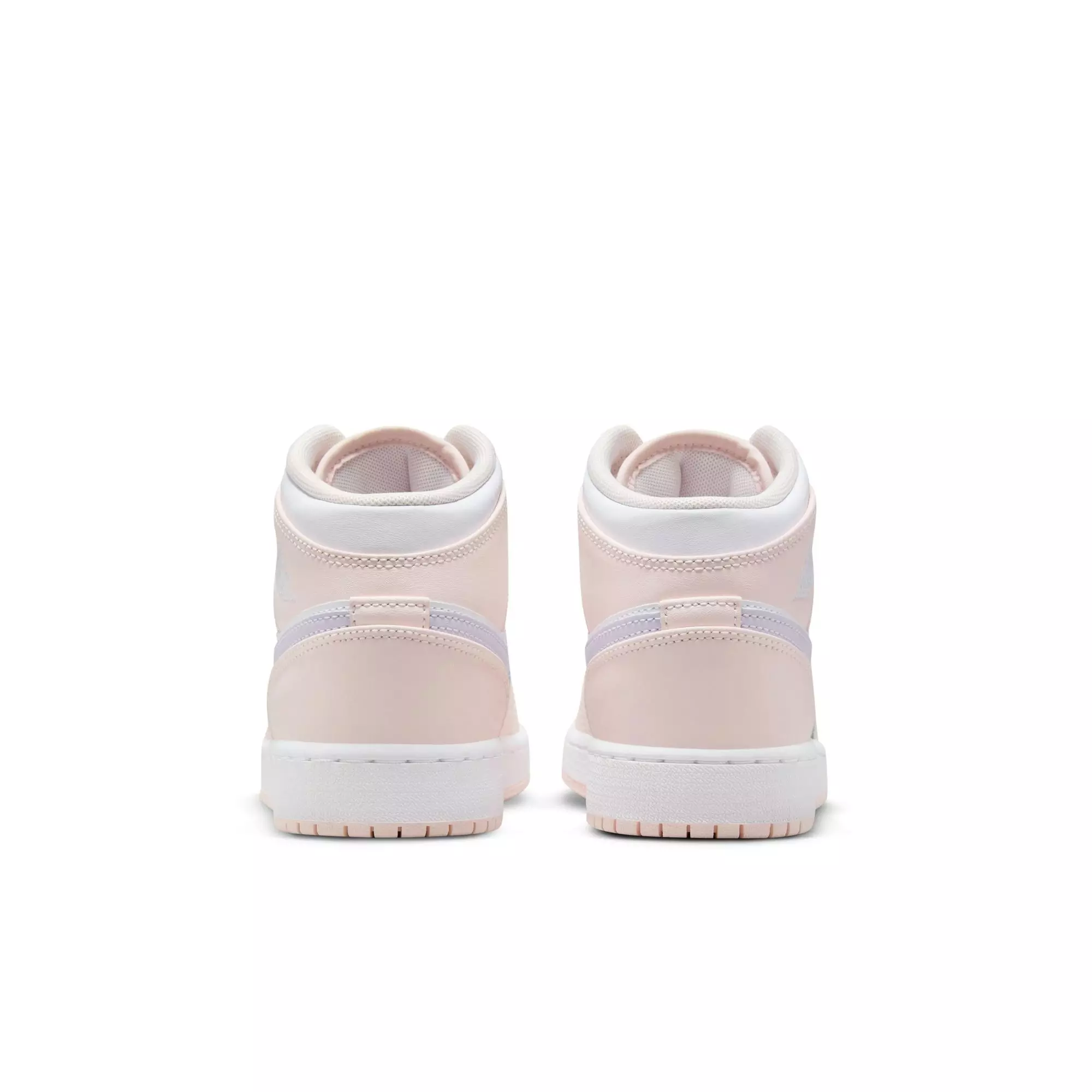 Jordan 1 Mid "Pink Wash/Violet Frost/White" Grade School Girls' Shoe - PINK/PURPLE