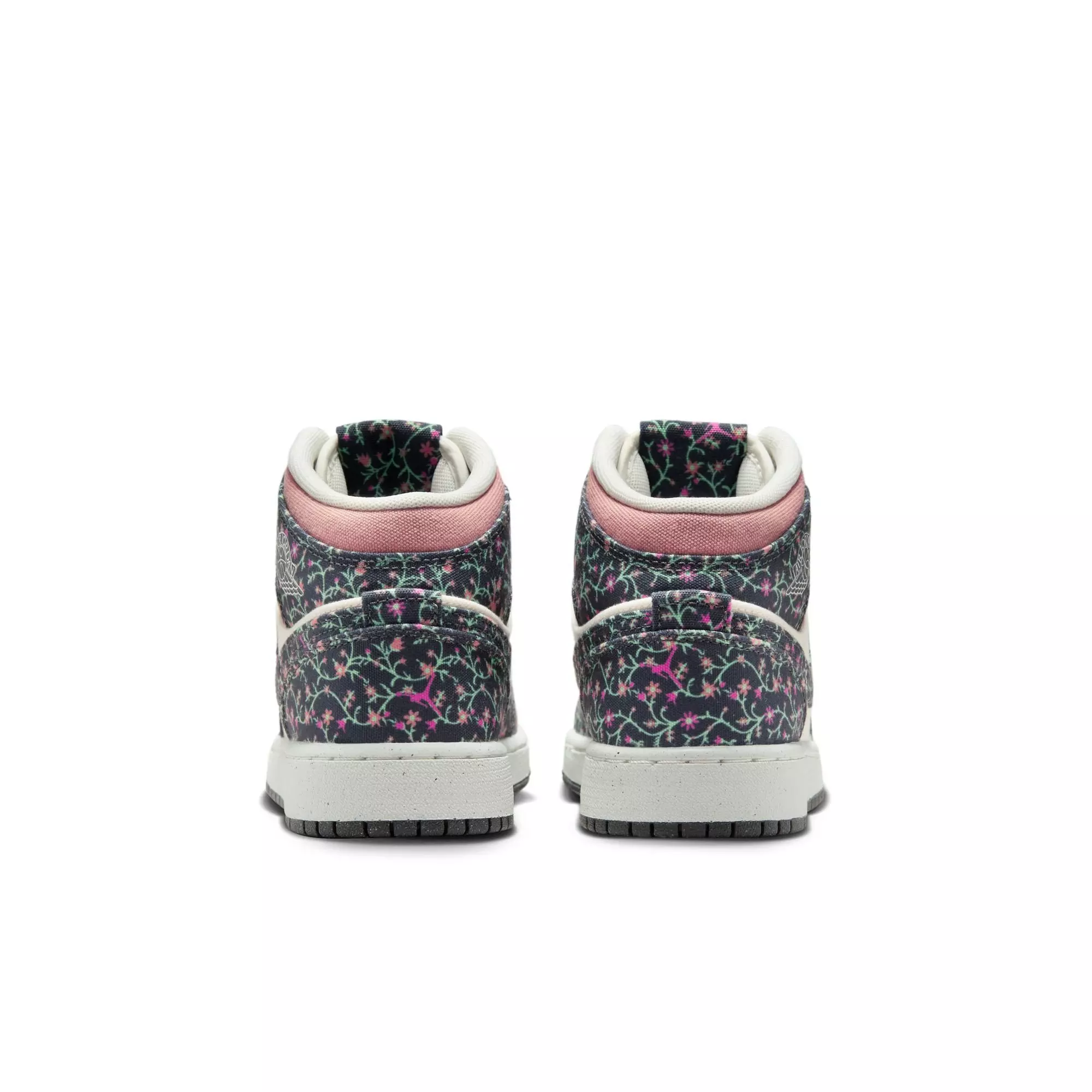 Jordan 1 Mid SE "Anthracite/Sail/Red Stardust" Grade School Girls' Shoe - MULTI-COLOR