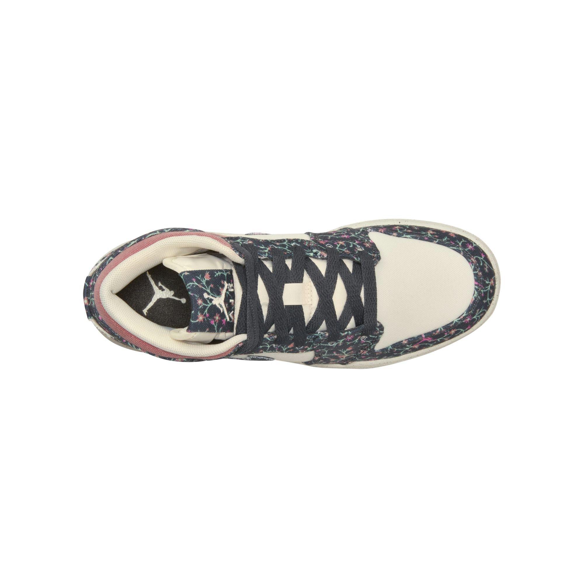 Jordan 1 Mid SE Grade School Girls' "Anthracite/Sail/Red Stardust" Shoe
