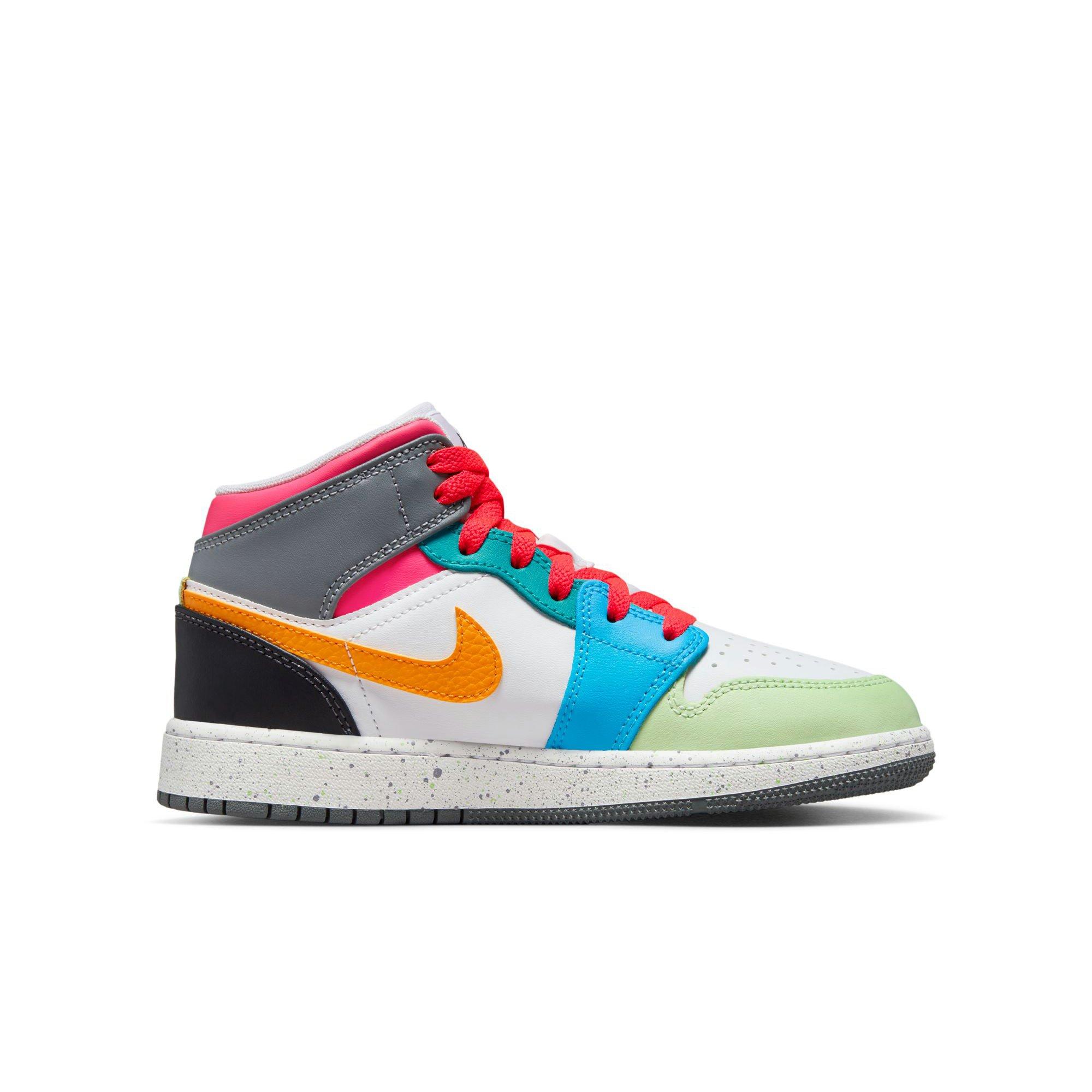 Jordan 1 Mid SE White/Taxi/Dark Shadow/Hyper Pink Grade School Girls'  Shoe - Hibbett | City Gear