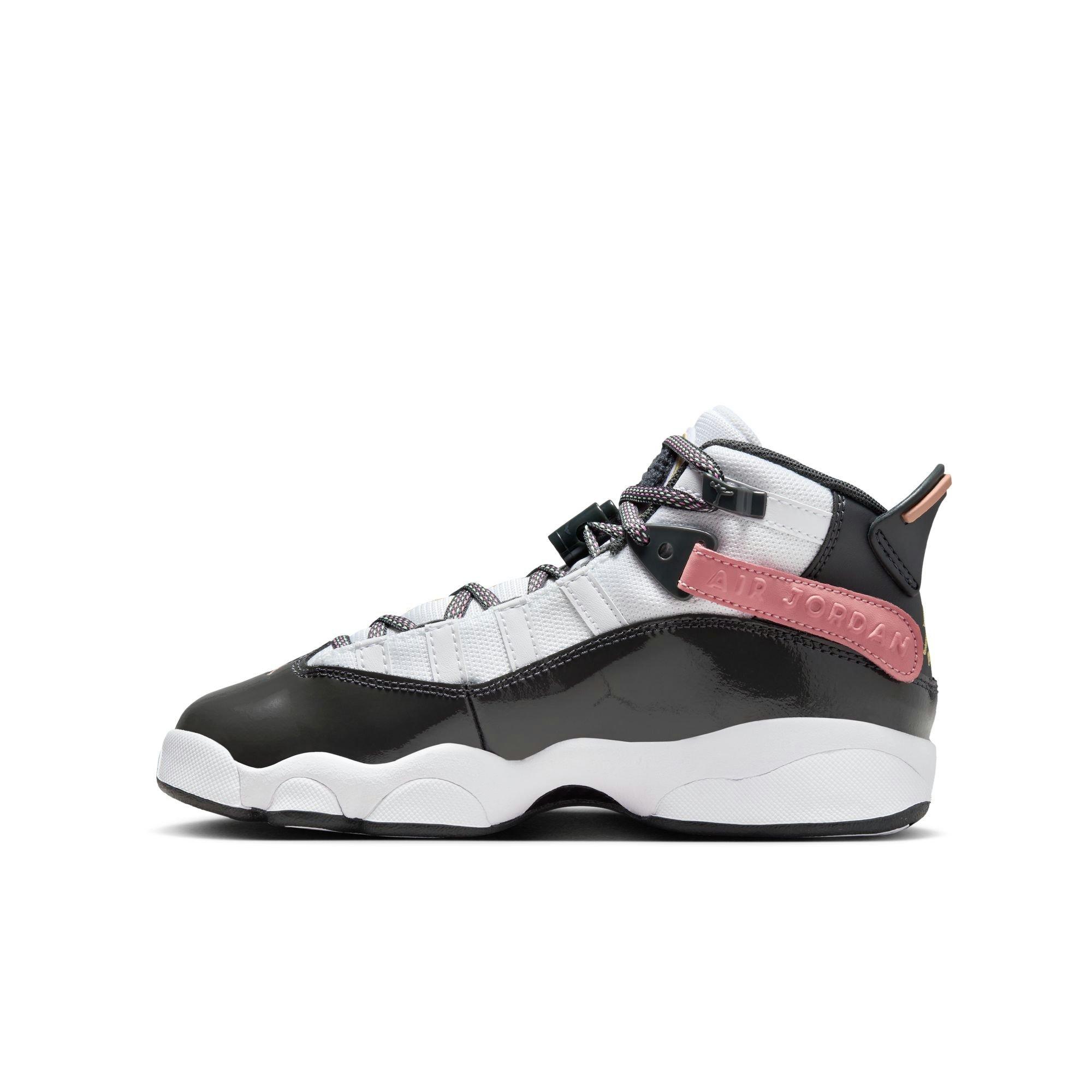 Jordan 6 Rings Grade School Girls' "White/Anthracite/Red Stardust" Shoe