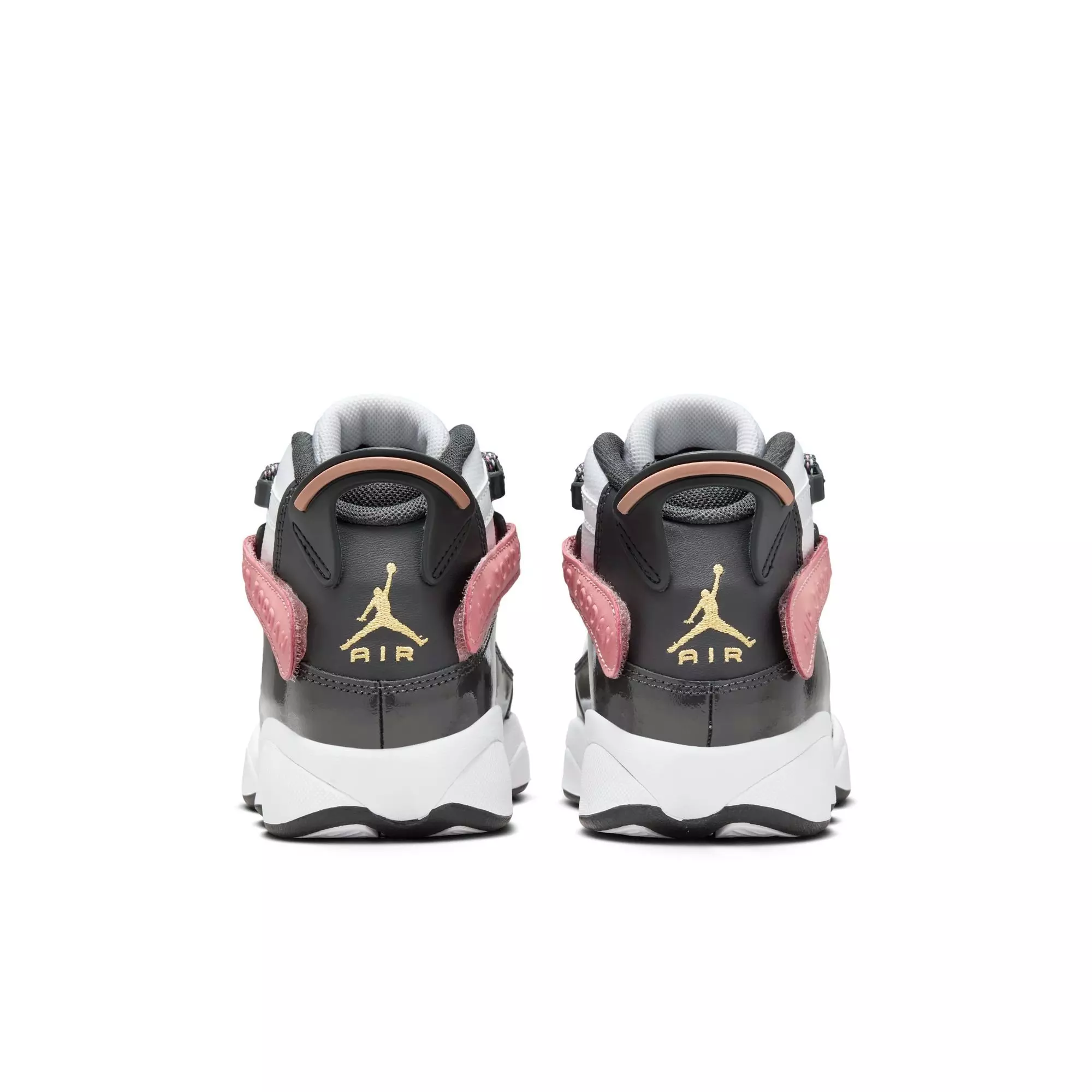Jordan 6 Rings "White/Anthracite/Red Stardust" Grade School Girls' Shoe - WHITE/RED
