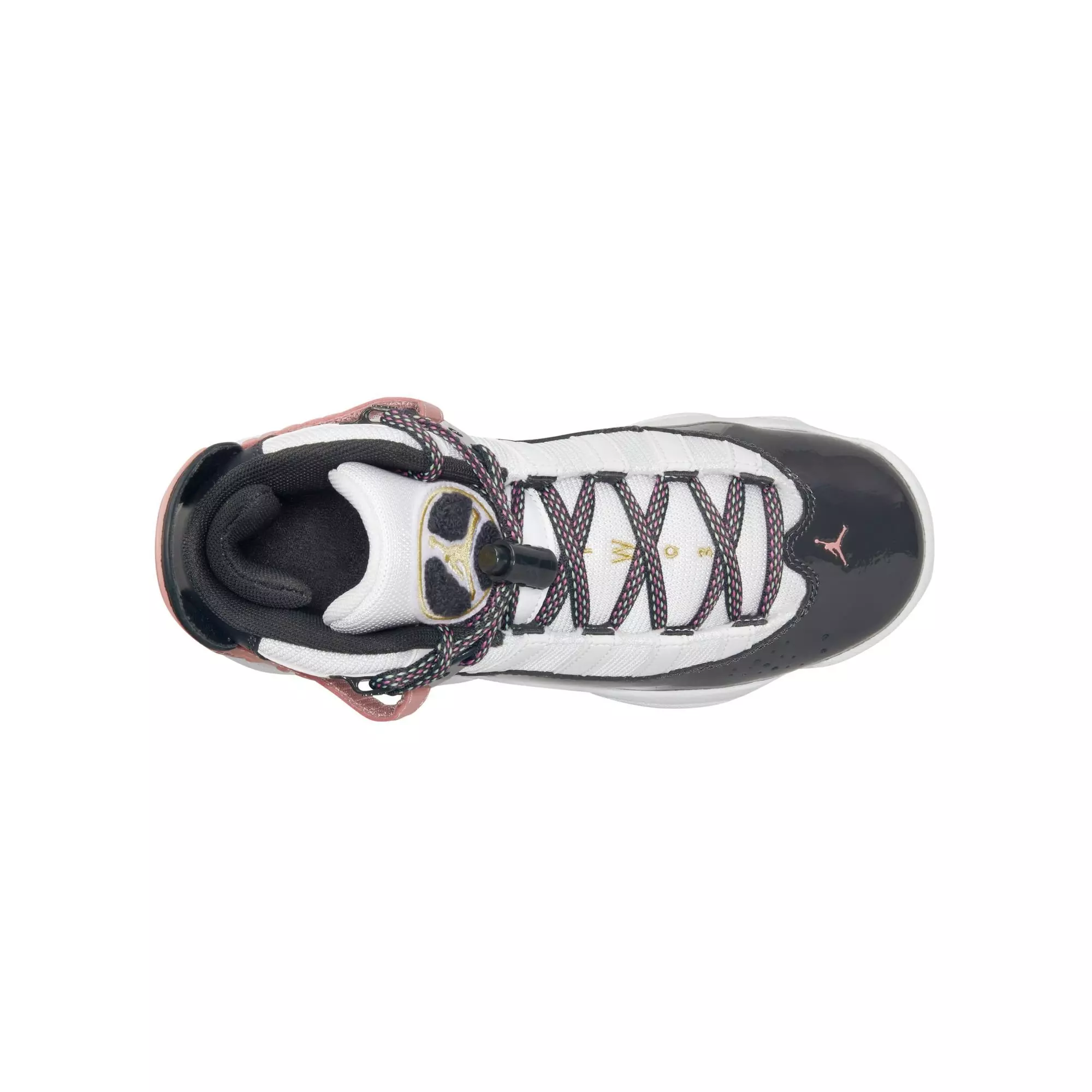 Jordan 6 Rings "White/Anthracite/Red Stardust" Grade School Girls' Shoe - WHITE/RED