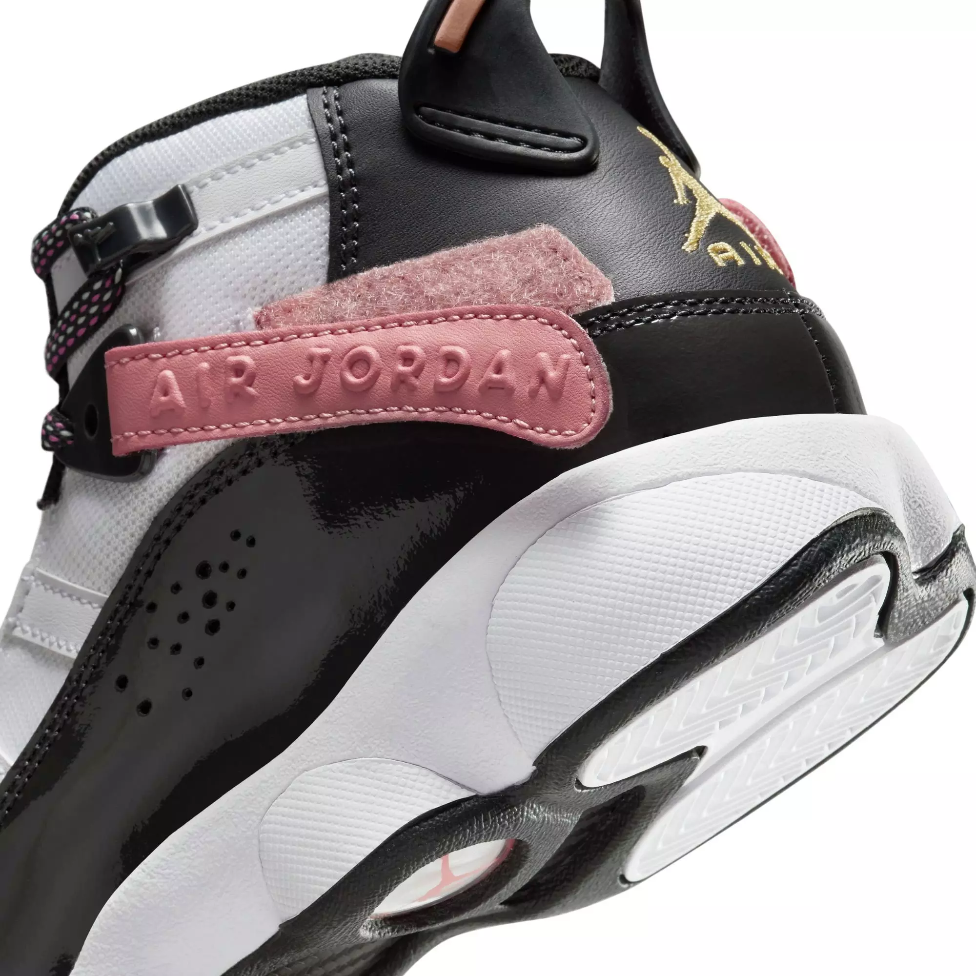 Jordan 6 Rings "White/Anthracite/Red Stardust" Grade School Girls' Shoe - WHITE/RED