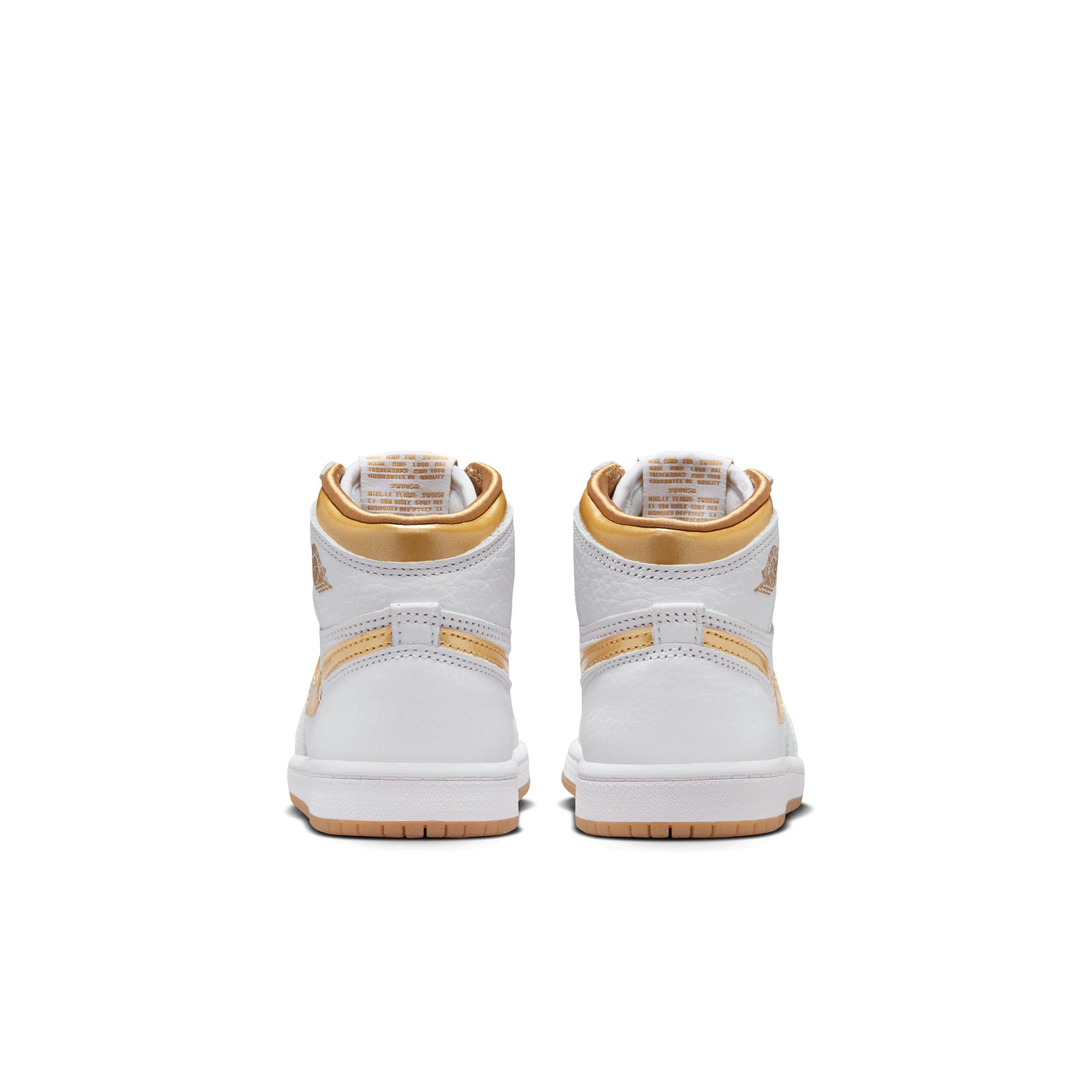 Jordan 1 Retro High OG Preschool Girls' "Metallic Gold" Shoe