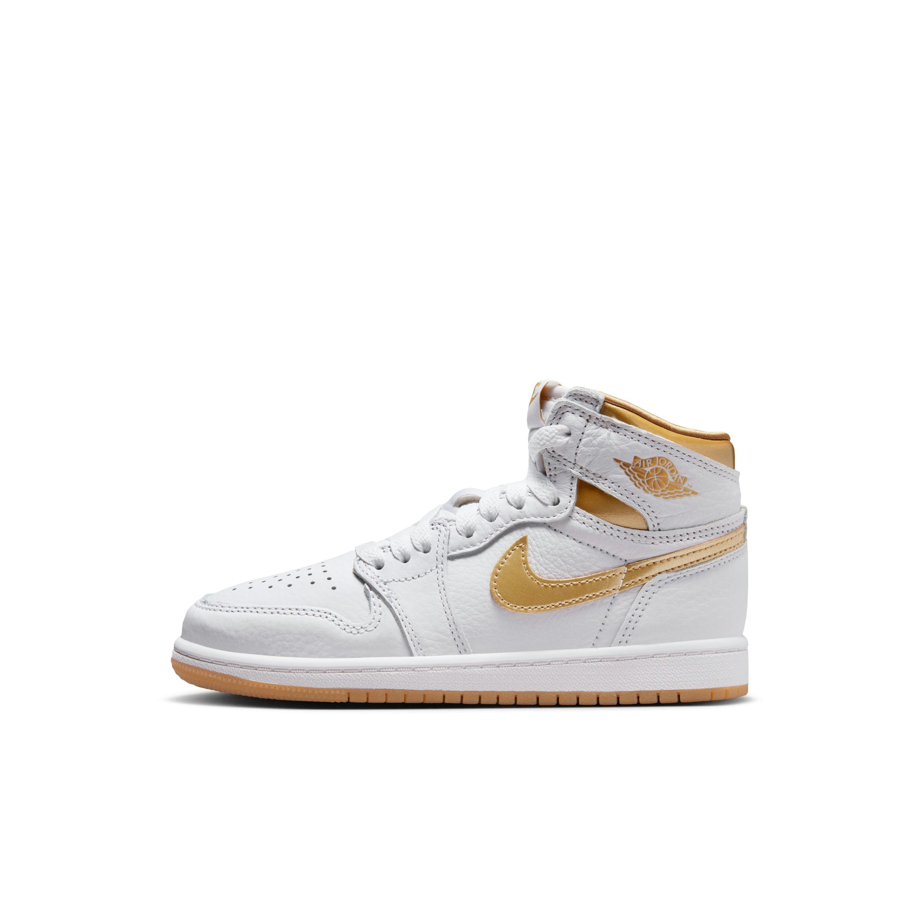 Jordan 1 Retro High OG Preschool Girls' "Metallic Gold" Shoe