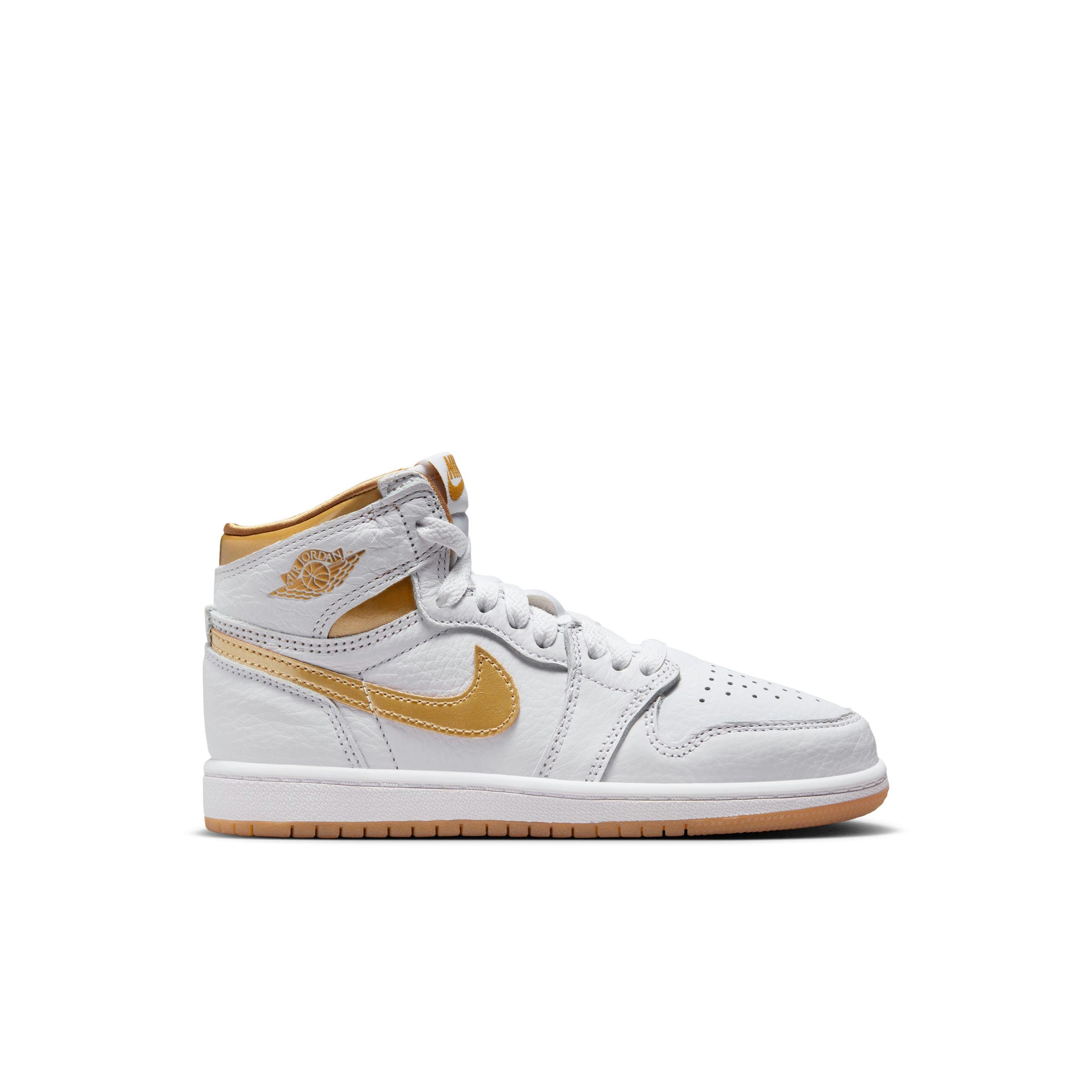 Jordan 1 Retro High OG Preschool Girls' "Metallic Gold" Shoe