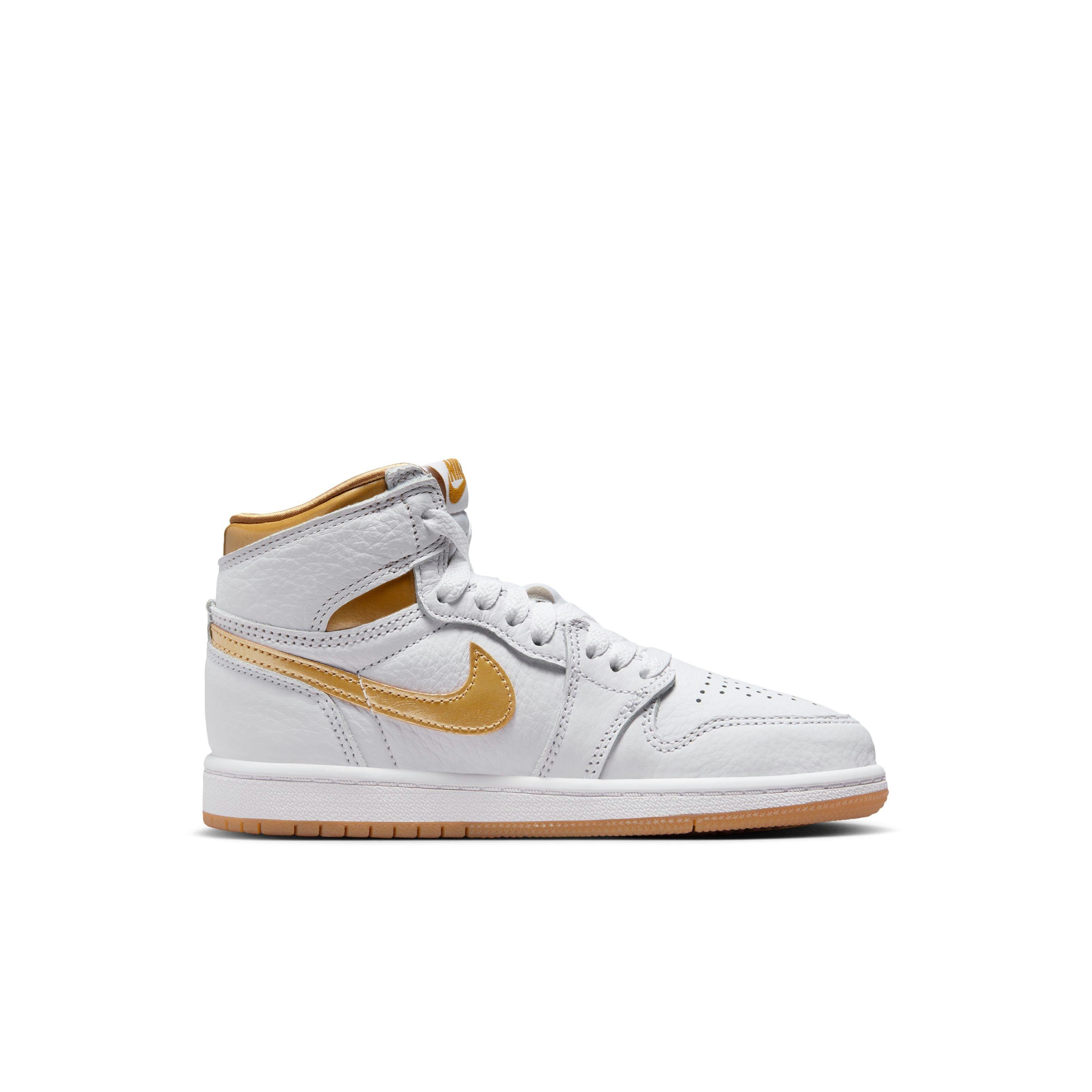 Jordan 1 Retro High OG Preschool Girls' "Metallic Gold" Shoe