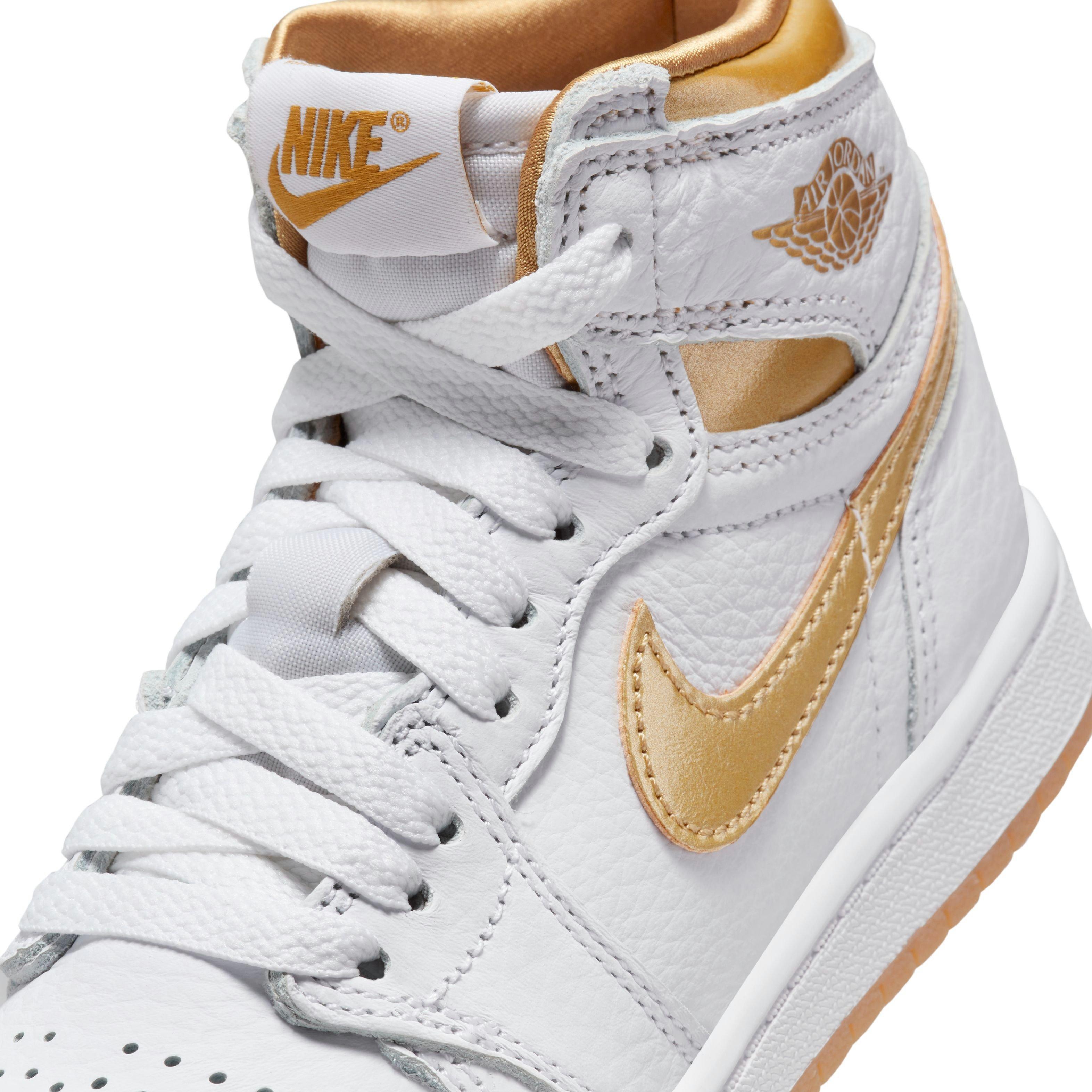 Jordan 1 Retro High OG Preschool Girls' "Metallic Gold" Shoe