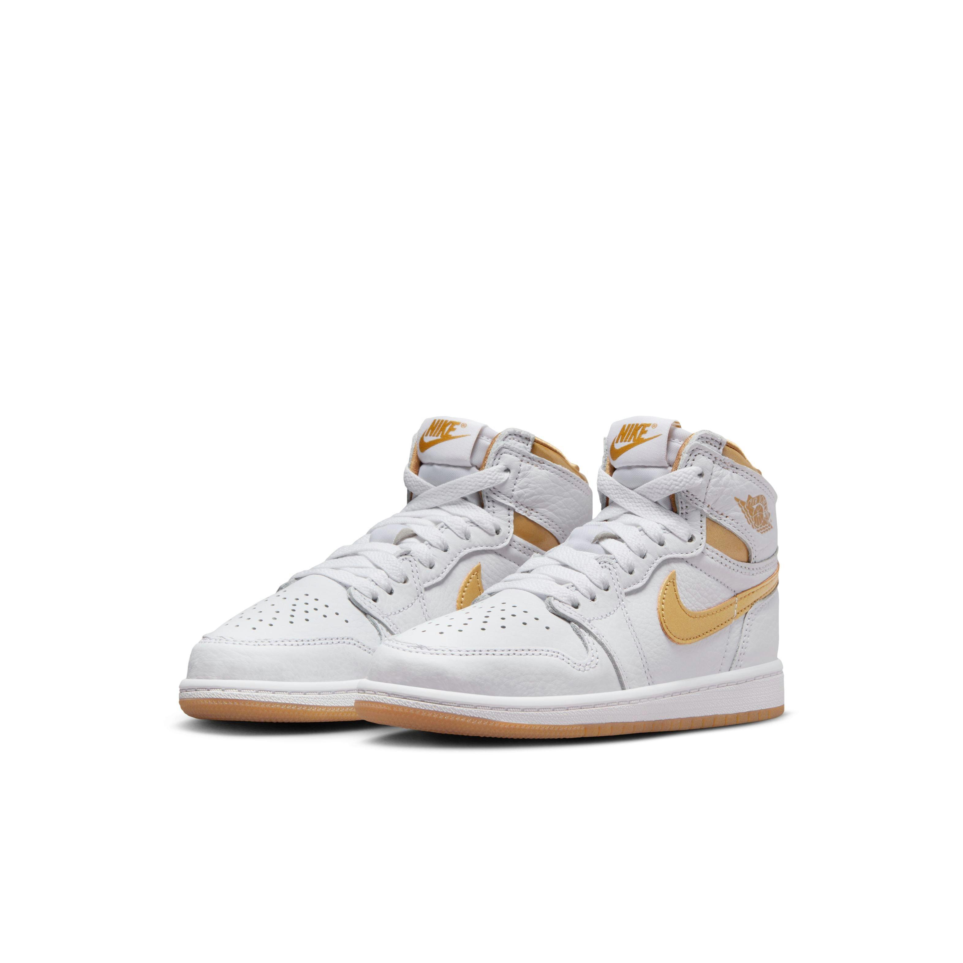 Jordan 1 Retro High OG Preschool Girls' "Metallic Gold" Shoe