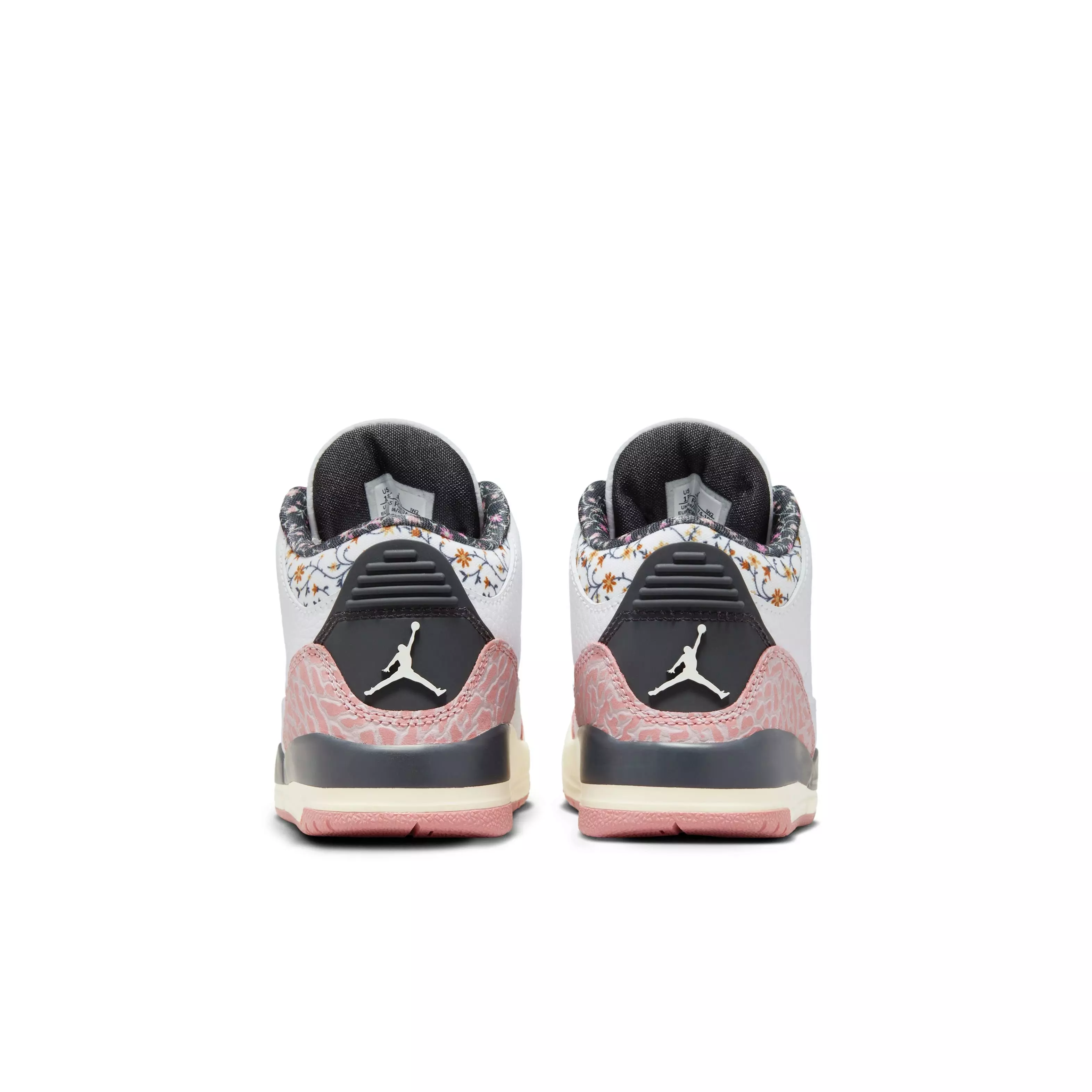 Jordan 3 Retro "Vintage Floral" Preschool Girl's Shoe - WHITE/ANTHRACITE/RED STARDUST