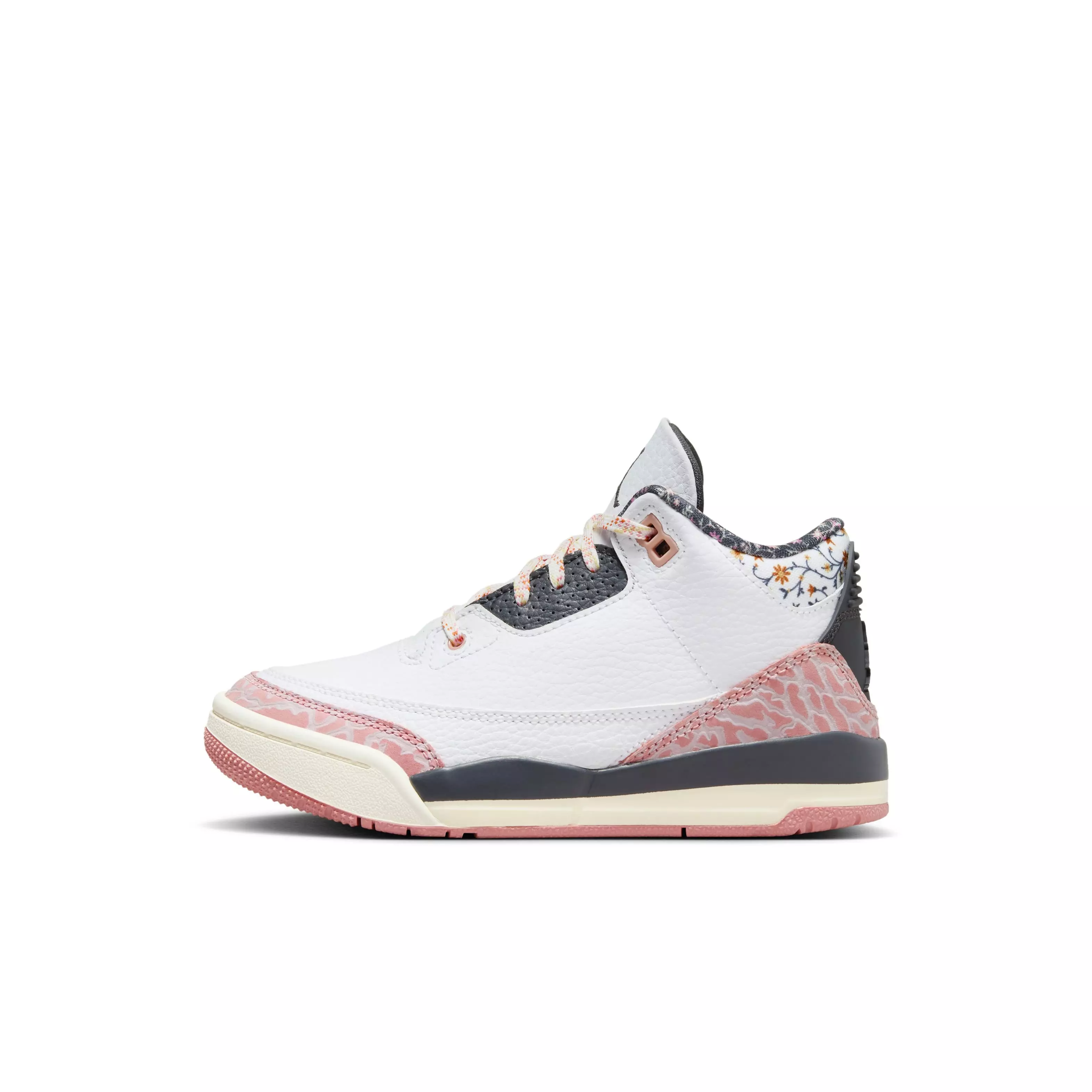 Jordan 3 Retro "Vintage Floral" Preschool Girl's Shoe - WHITE/ANTHRACITE/RED STARDUST