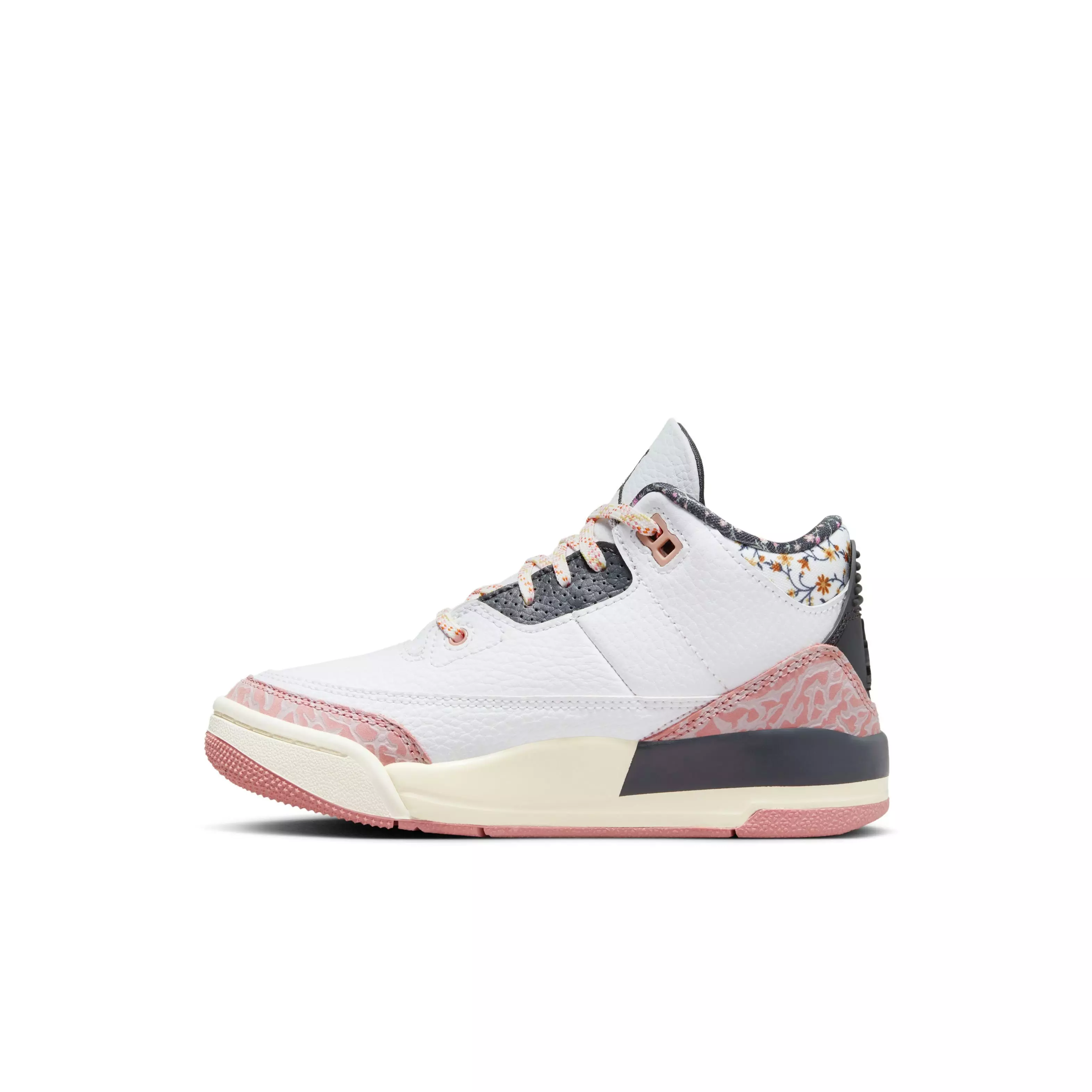 Jordan 3 Retro "Vintage Floral" Preschool Girl's Shoe - WHITE/ANTHRACITE/RED STARDUST