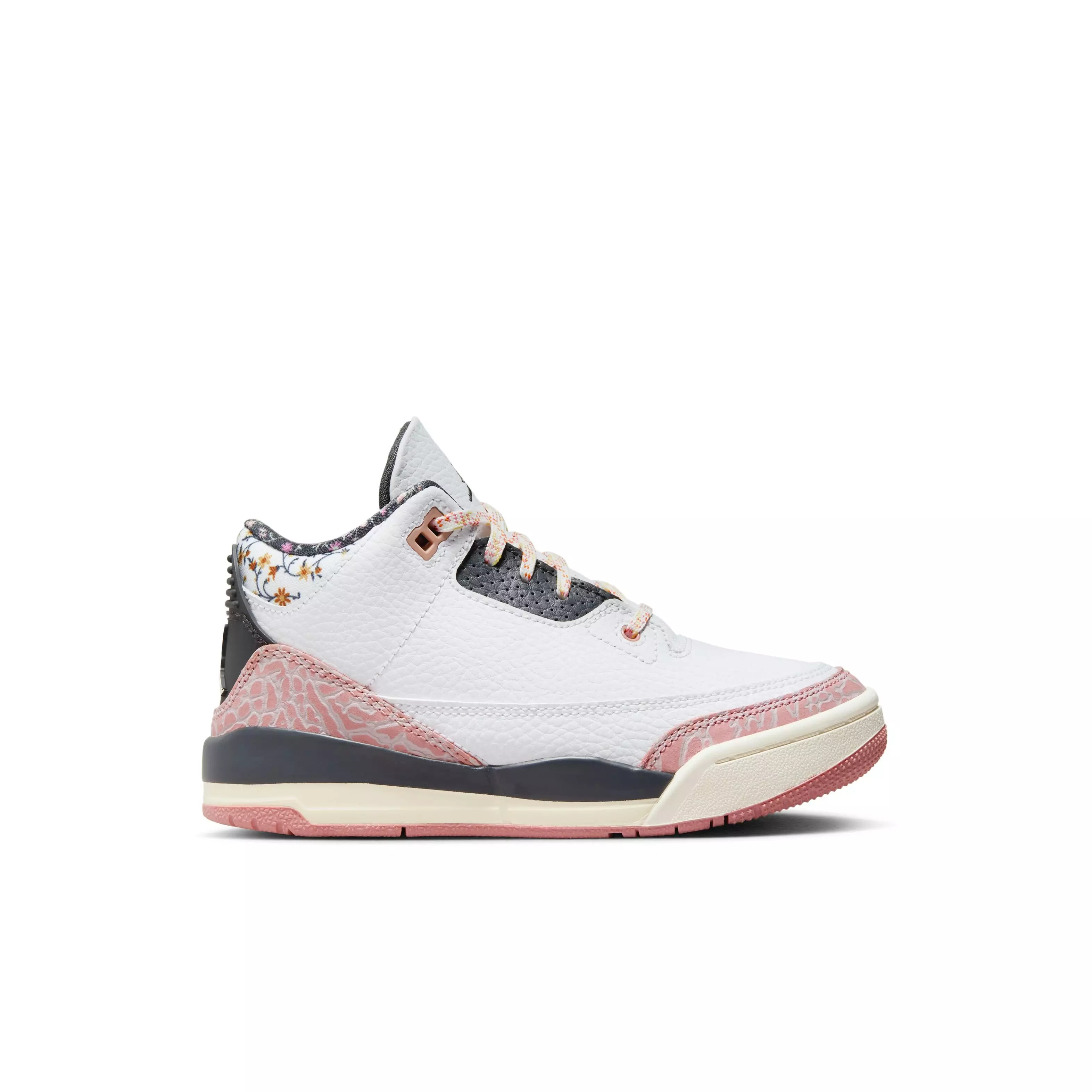 Jordan 3 Retro "Vintage Floral" Preschool Girl's Shoe - WHITE/ANTHRACITE/RED STARDUST