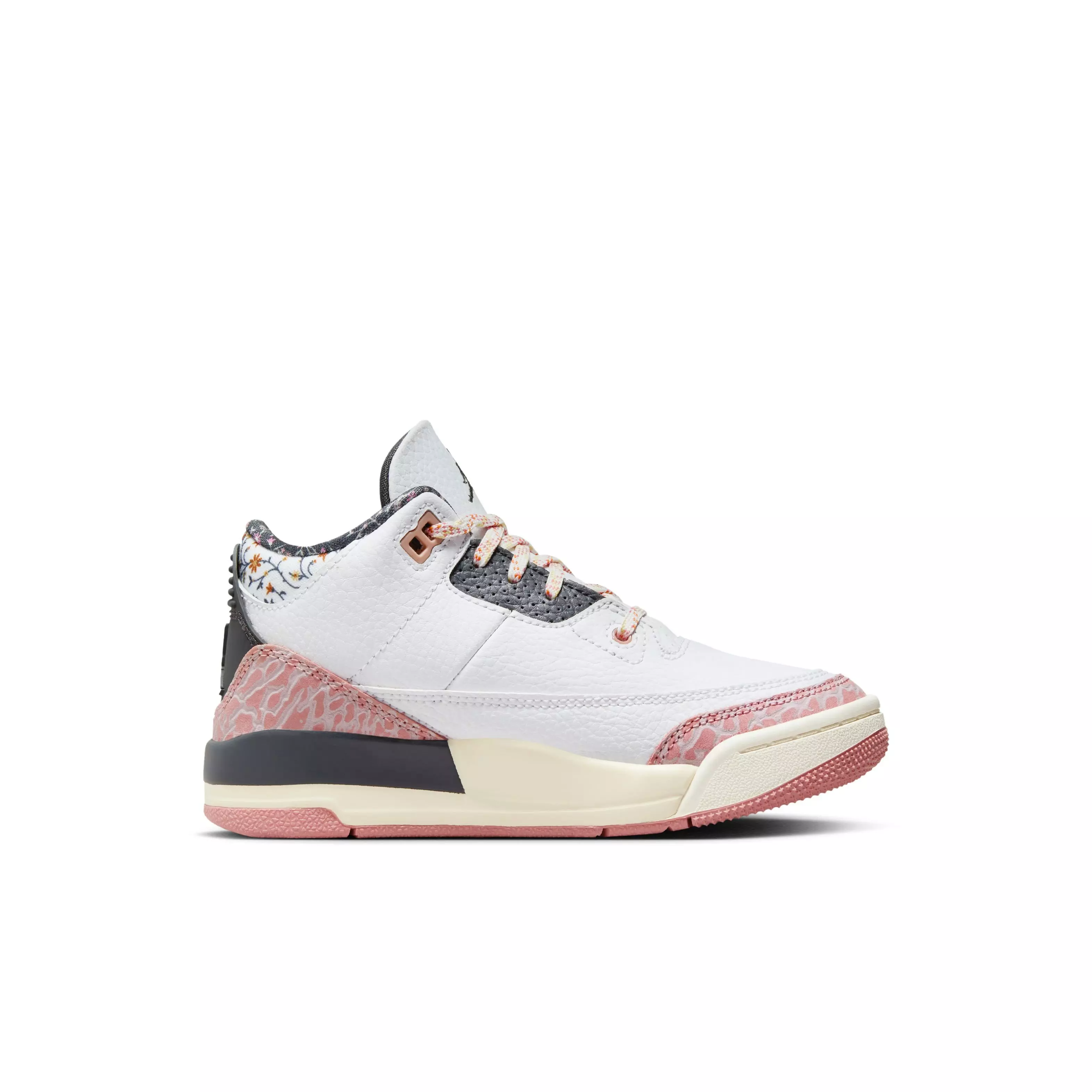 Jordan 3 Retro "Vintage Floral" Preschool Girl's Shoe - WHITE/ANTHRACITE/RED STARDUST
