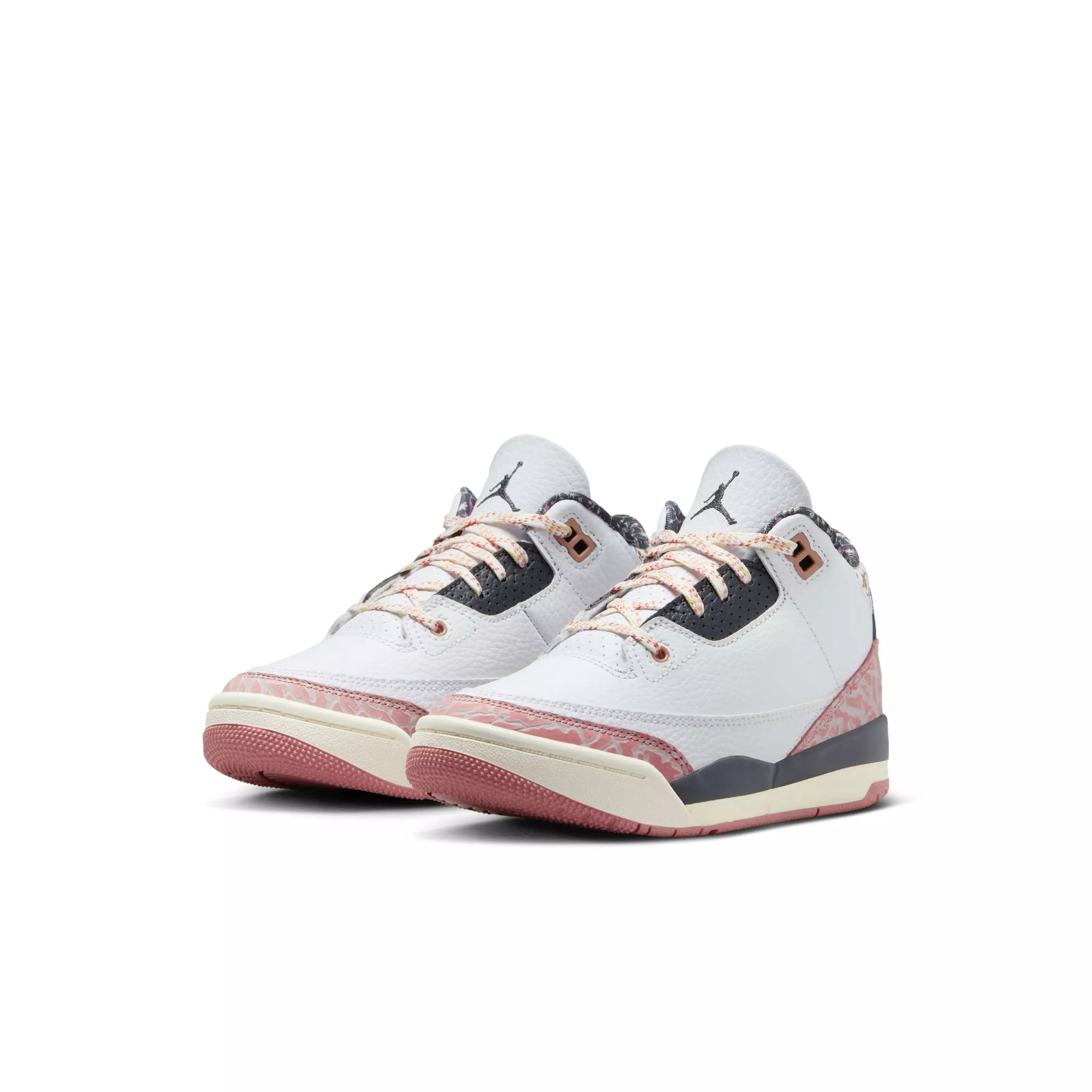 Jordan 3 Retro "Vintage Floral" Preschool Girl's Shoe - WHITE/ANTHRACITE/RED STARDUST