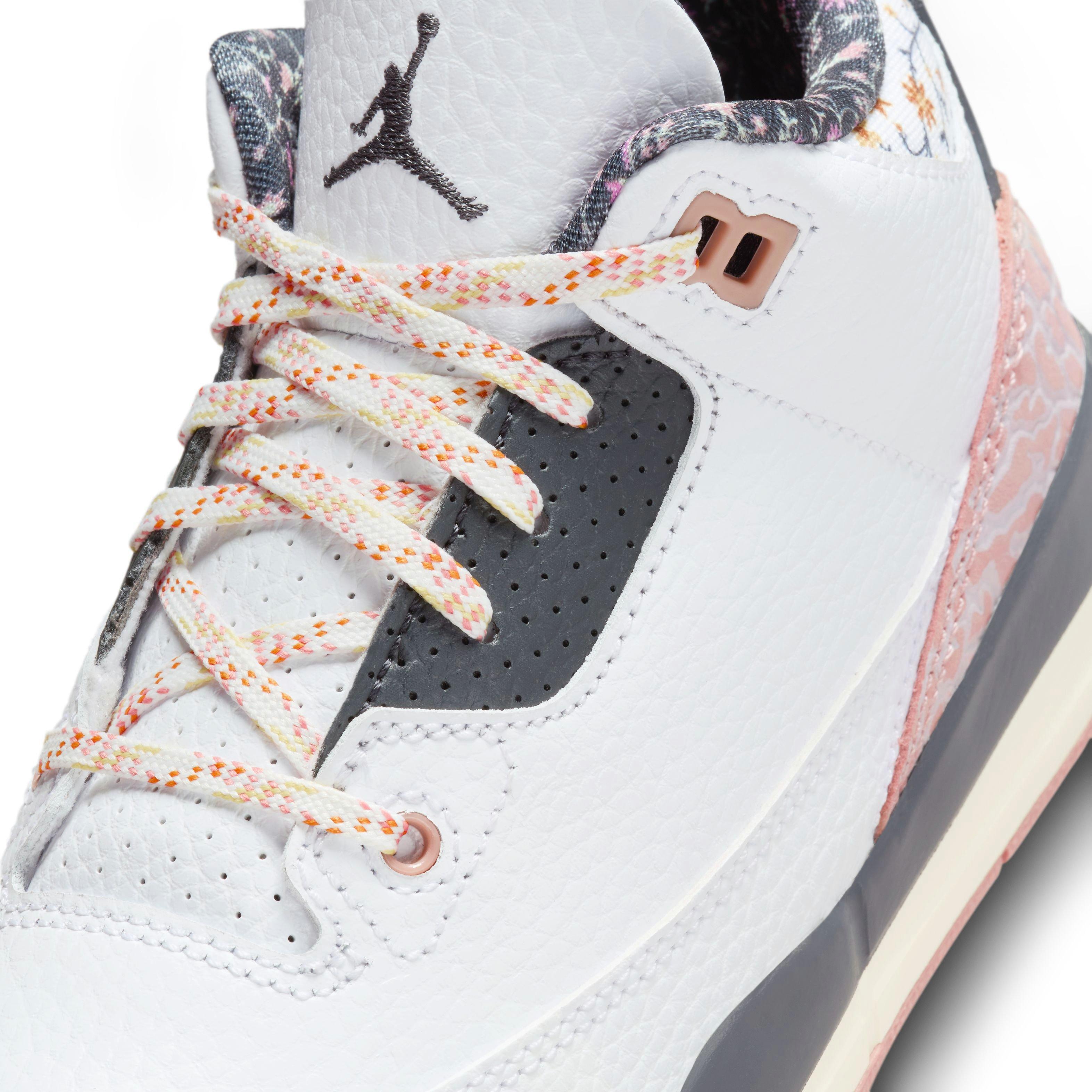 Jordan 3 Retro "Vintage Floral" Preschool Girl's Shoe - WHITE/ANTHRACITE/RED STARDUST Thumbnail View 4