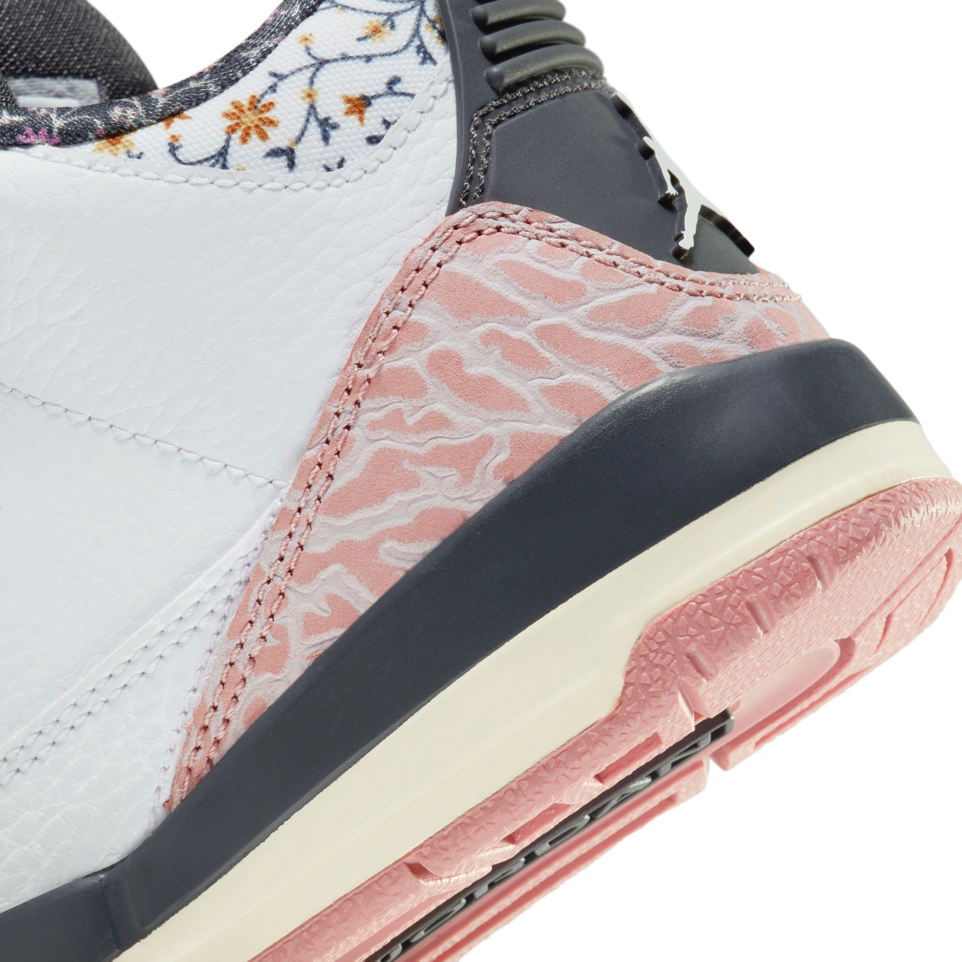 Jordan 3 Retro "Vintage Floral" Preschool Girl's Shoe - WHITE/ANTHRACITE/RED STARDUST Thumbnail View 5