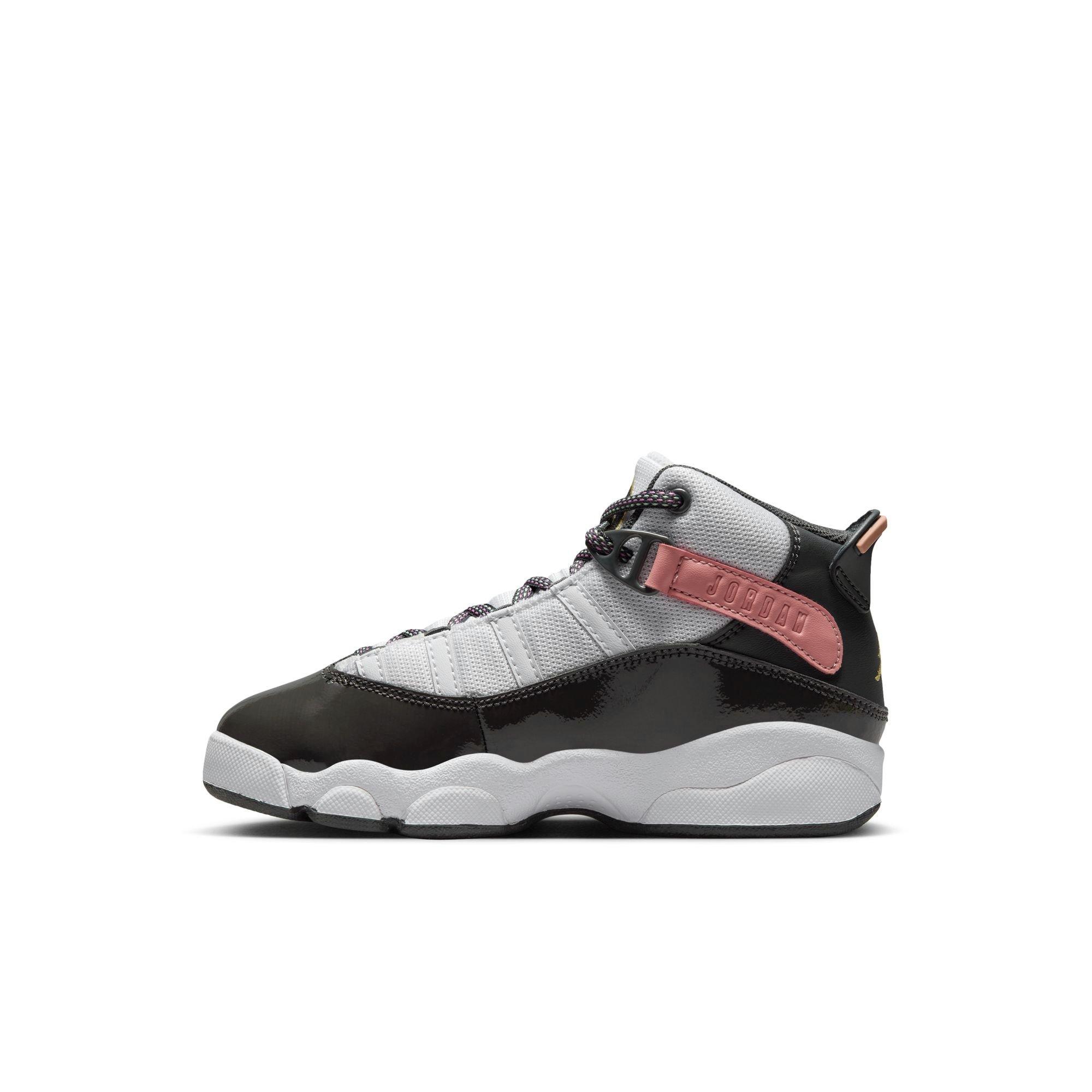 Jordan 6 Rings Preschool Girls' "White/Anthracite/Red Stardust" Shoe