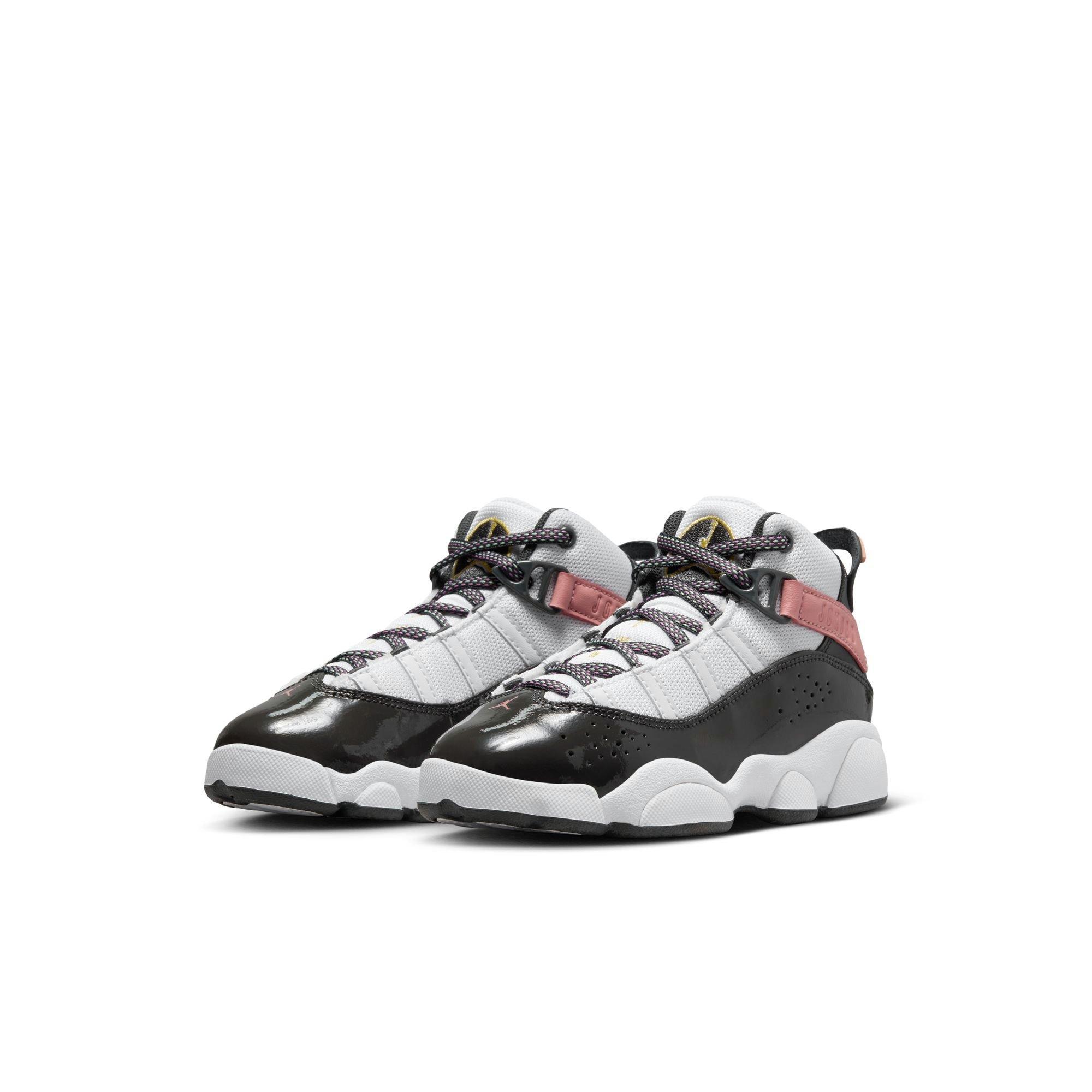 Jordan 6 Rings Preschool Girls' "White/Anthracite/Red Stardust" Shoe