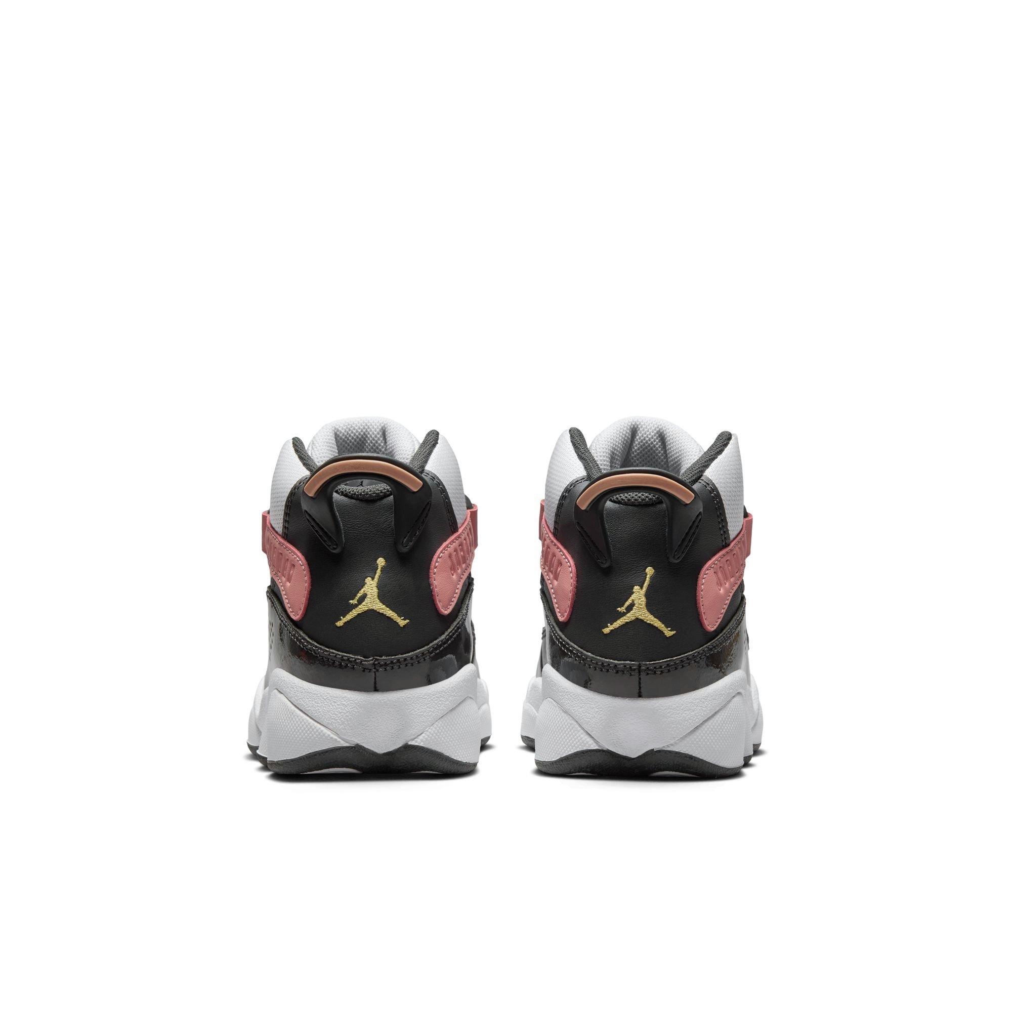 Jordan 6 Rings Preschool Girls' "White/Anthracite/Red Stardust" Shoe