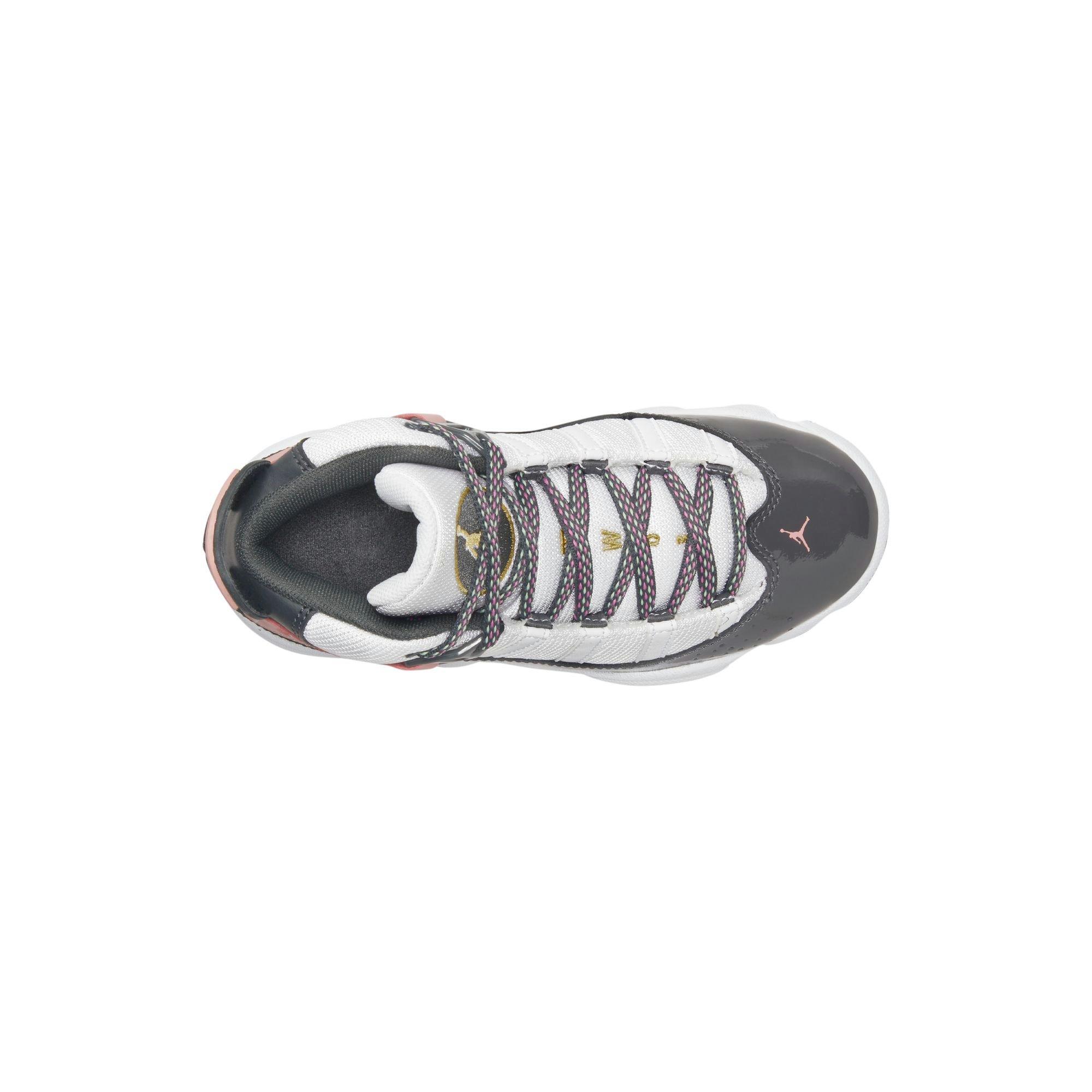 Jordan 6 Rings Preschool Girls' "White/Anthracite/Red Stardust" Shoe