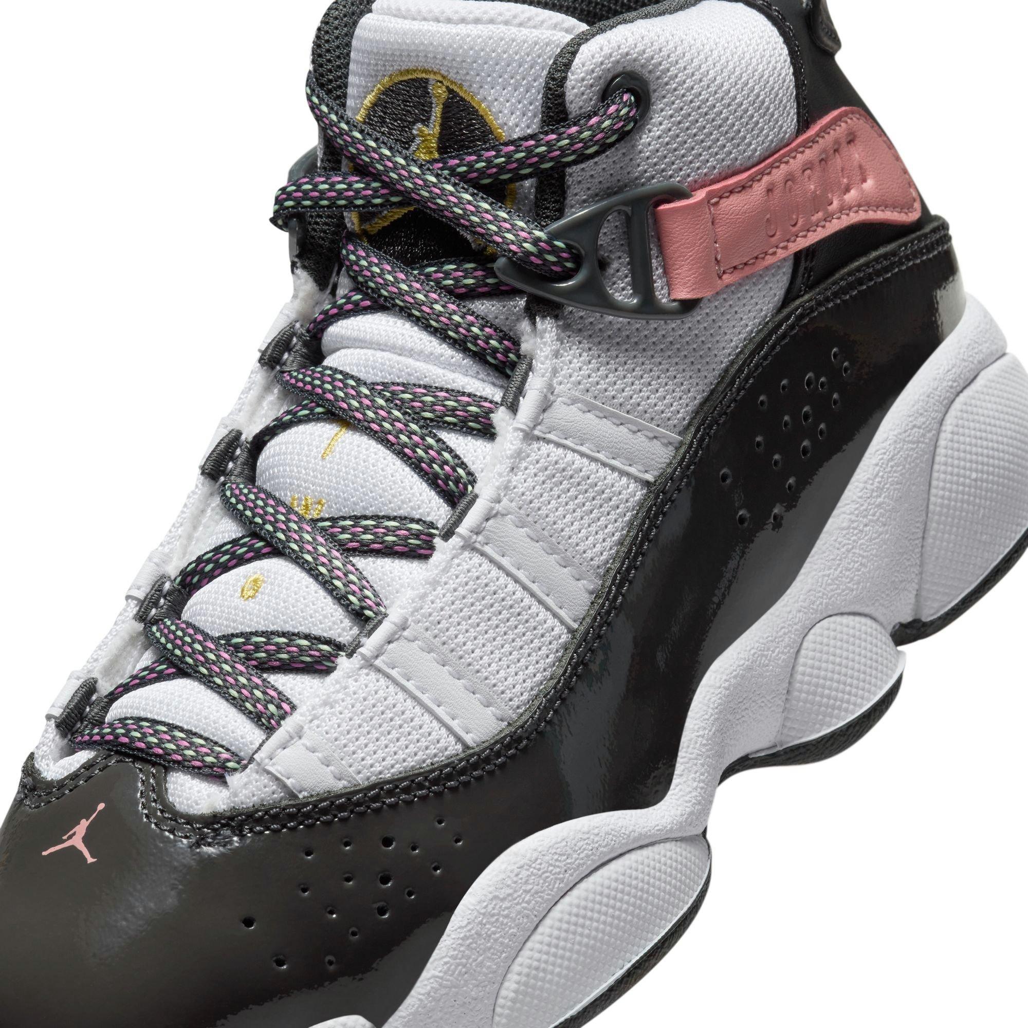 Jordan 6 Rings Preschool Girls' "White/Anthracite/Red Stardust" Shoe