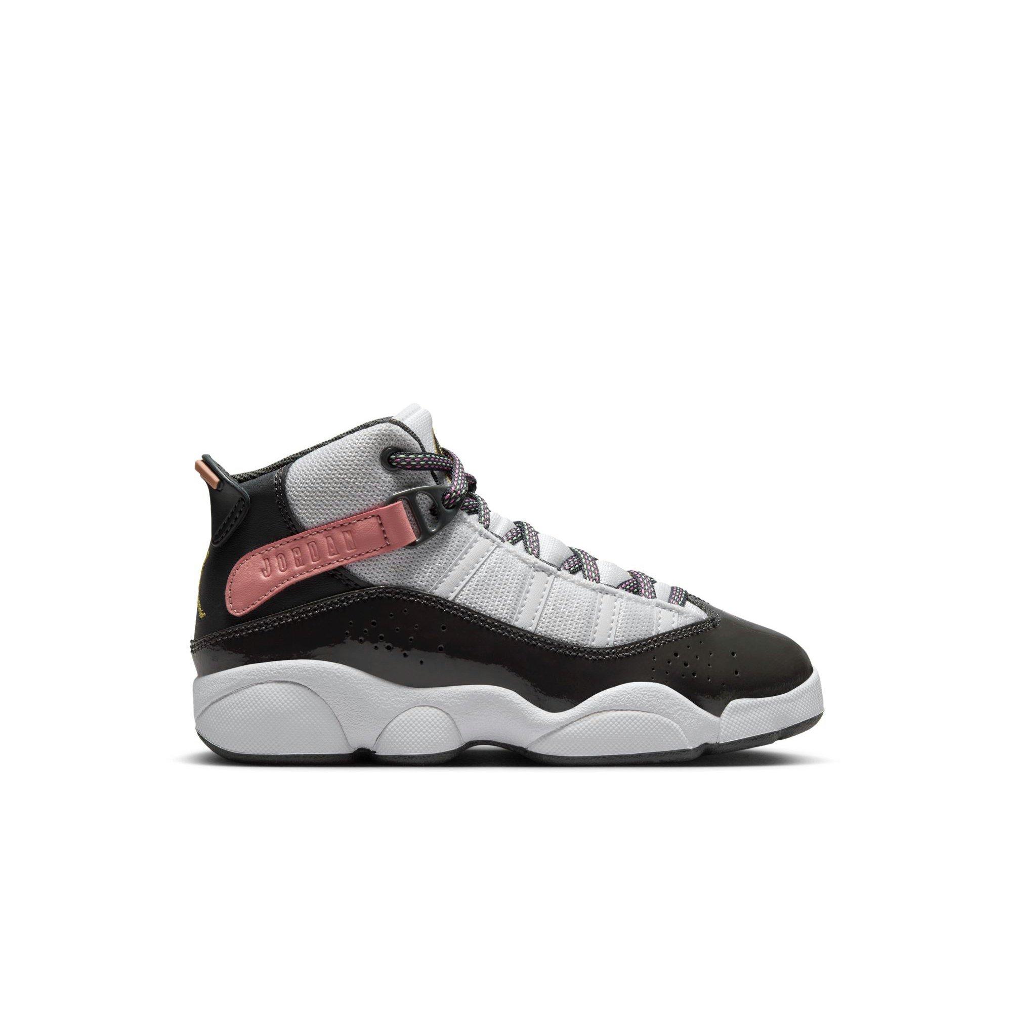 Jordan 6 Rings Preschool Girls' "White/Anthracite/Red Stardust" Shoe