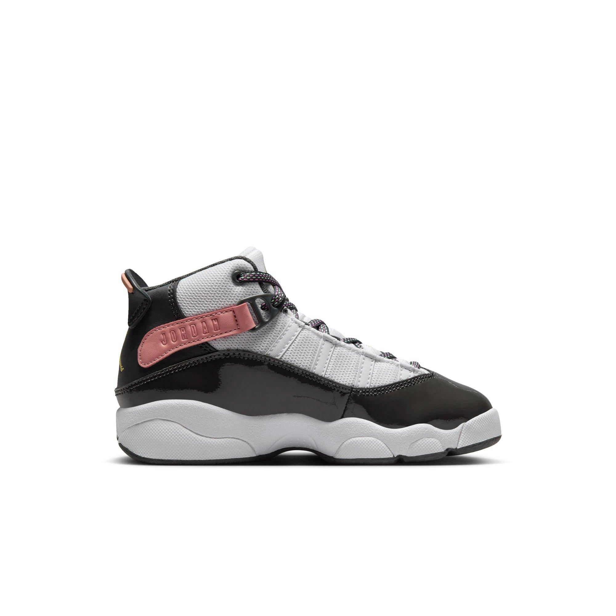 Jordan 6 Rings Preschool Girls' "White/Anthracite/Red Stardust" Shoe