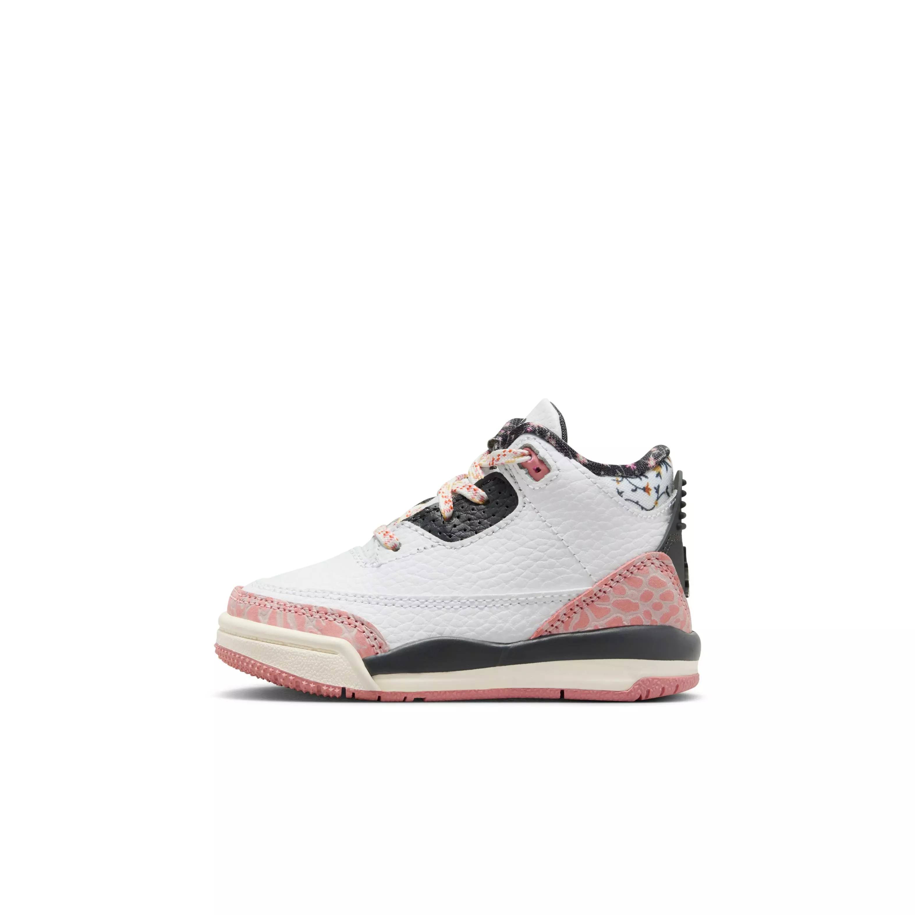 Jordan 3 Retro "Vintage Floral" Toddler Girl's Shoe - WHITE/ANTHRACITE/RED STARDUST