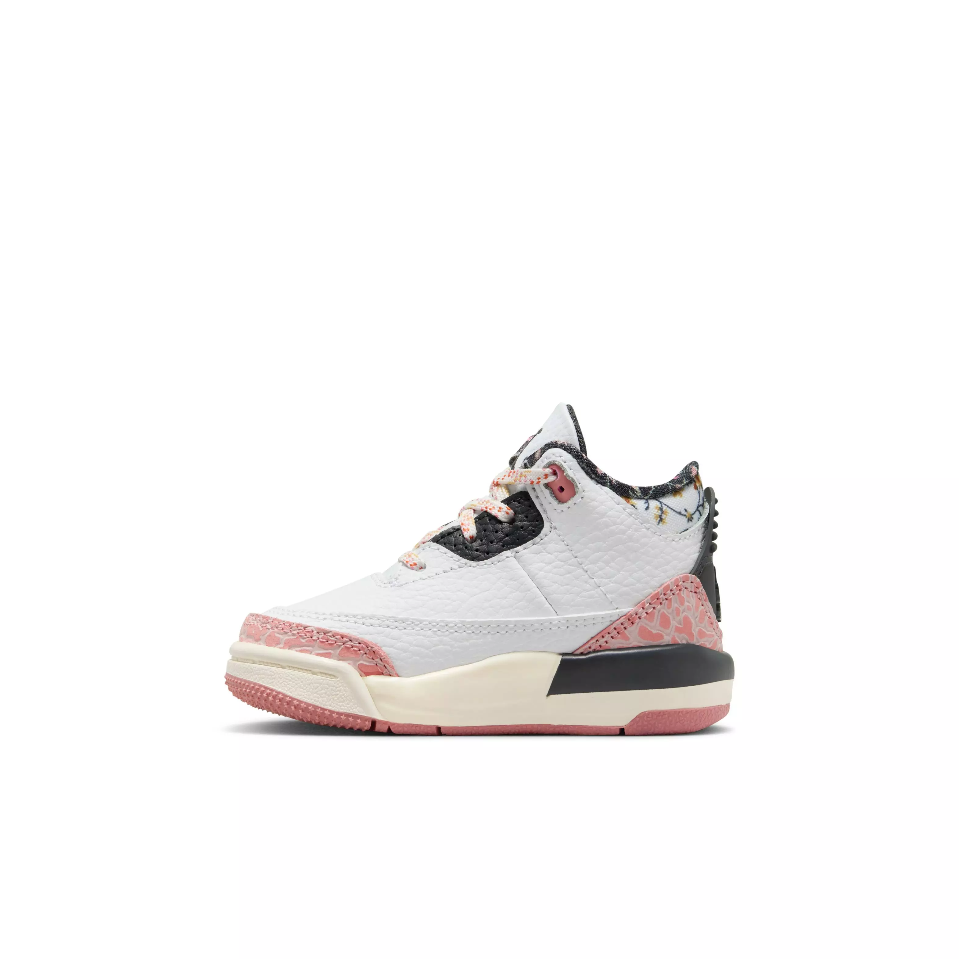 Jordan 3 Retro "Vintage Floral" Toddler Girl's Shoe - WHITE/ANTHRACITE/RED STARDUST